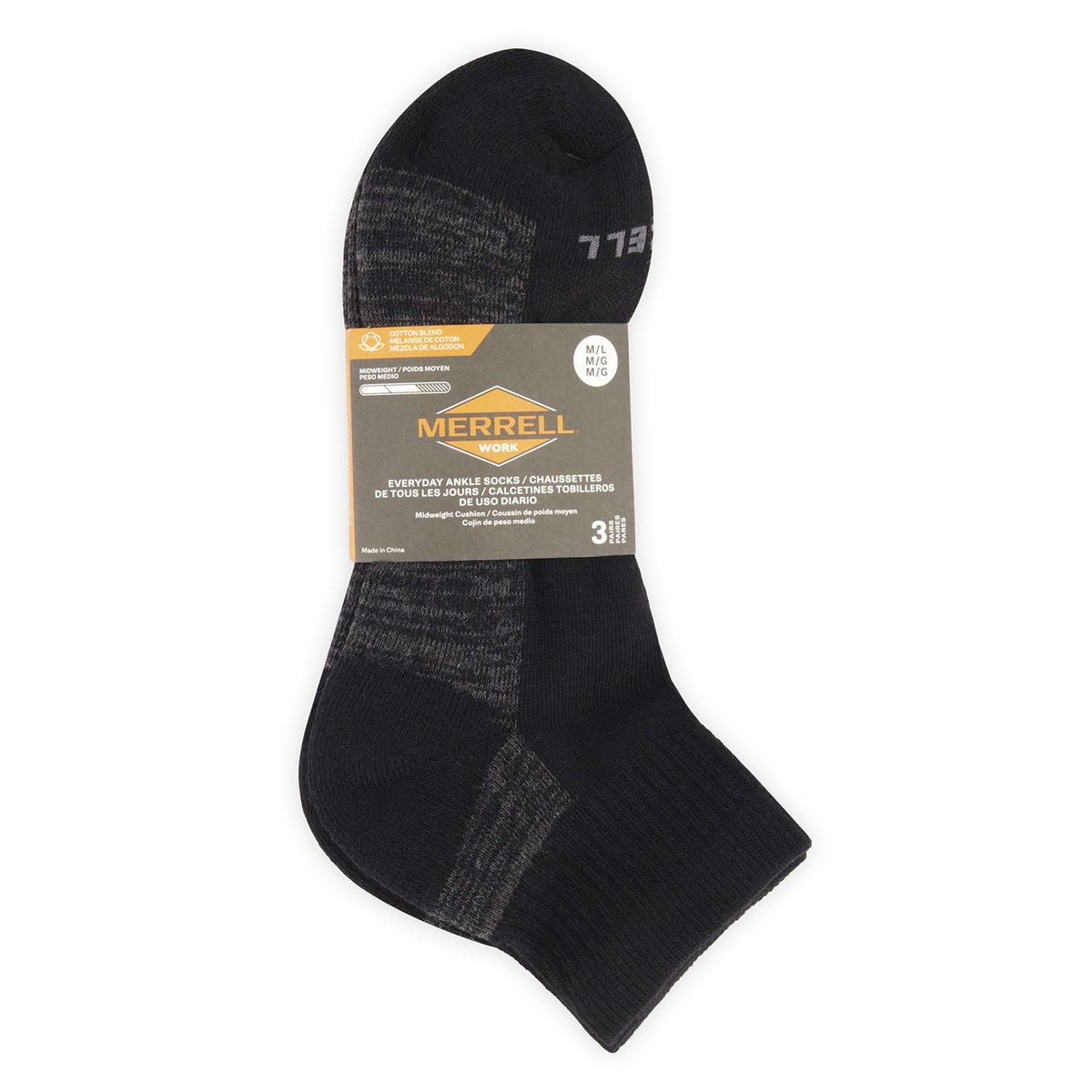 Calcetin Unisex Everyday Ankle Tripack Negro Merrell