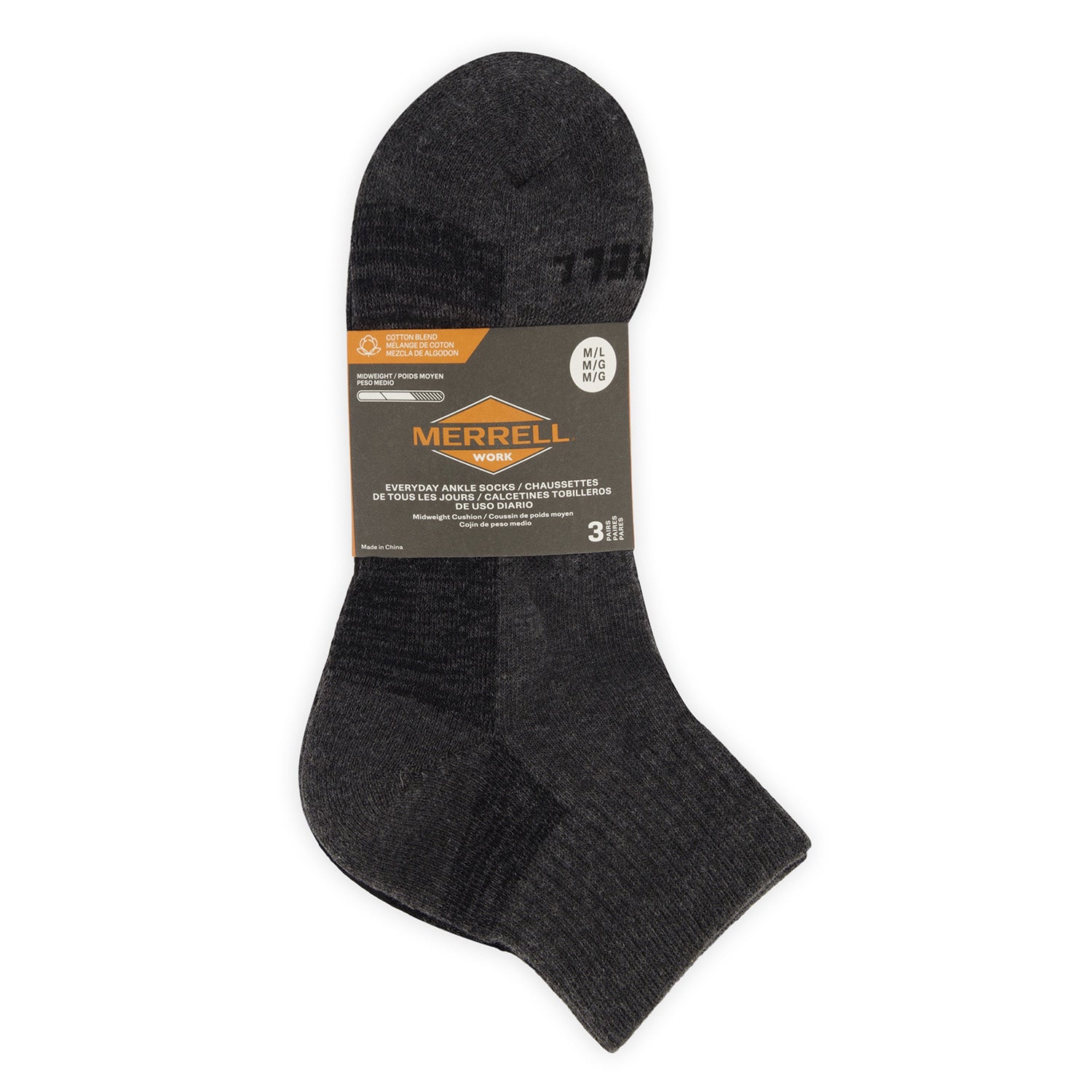 Calcetin Unisex Everyday Ankle Tripack Gris Merrell