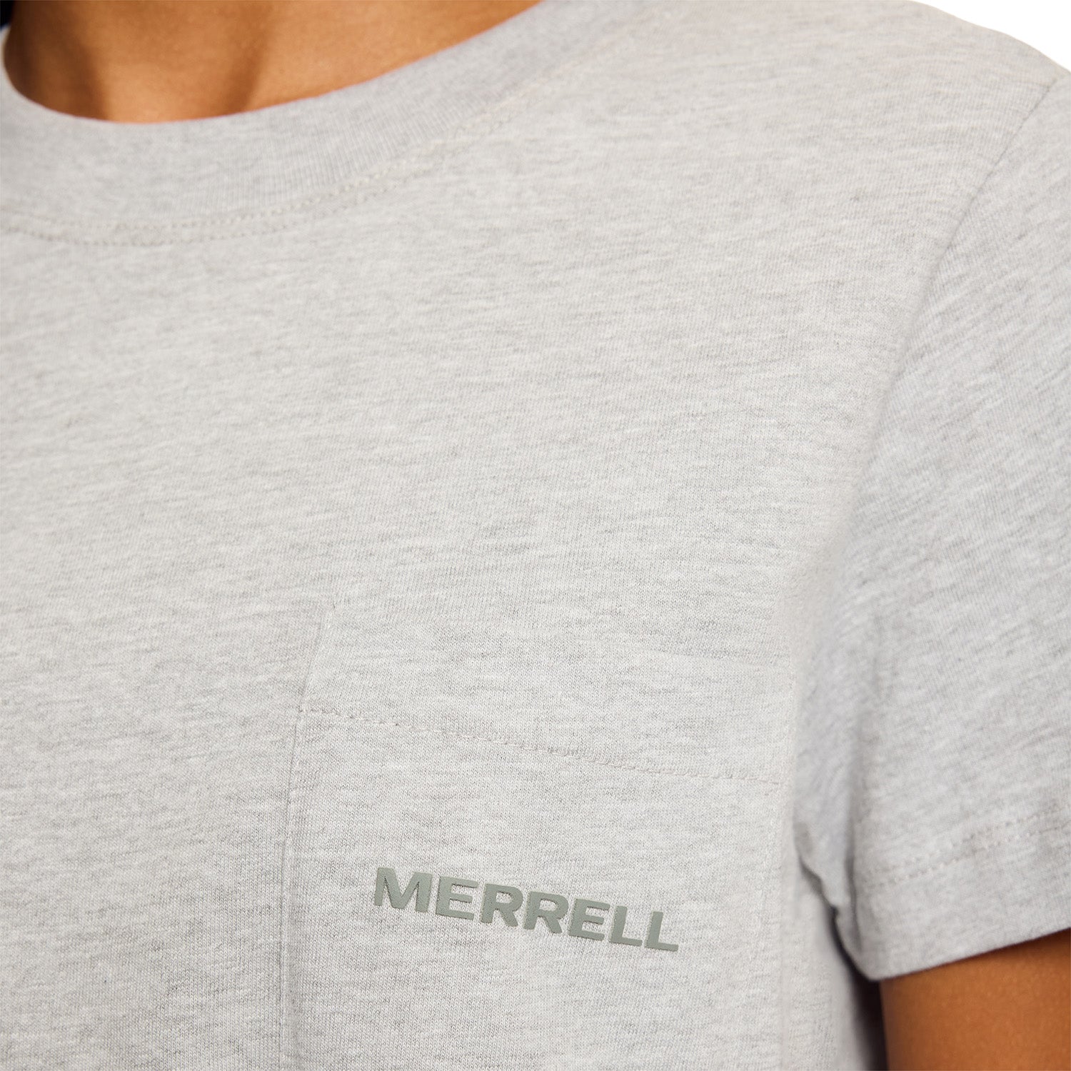 Polera Manga Corta Mujer Relaxed Pocket Gris Merrell
