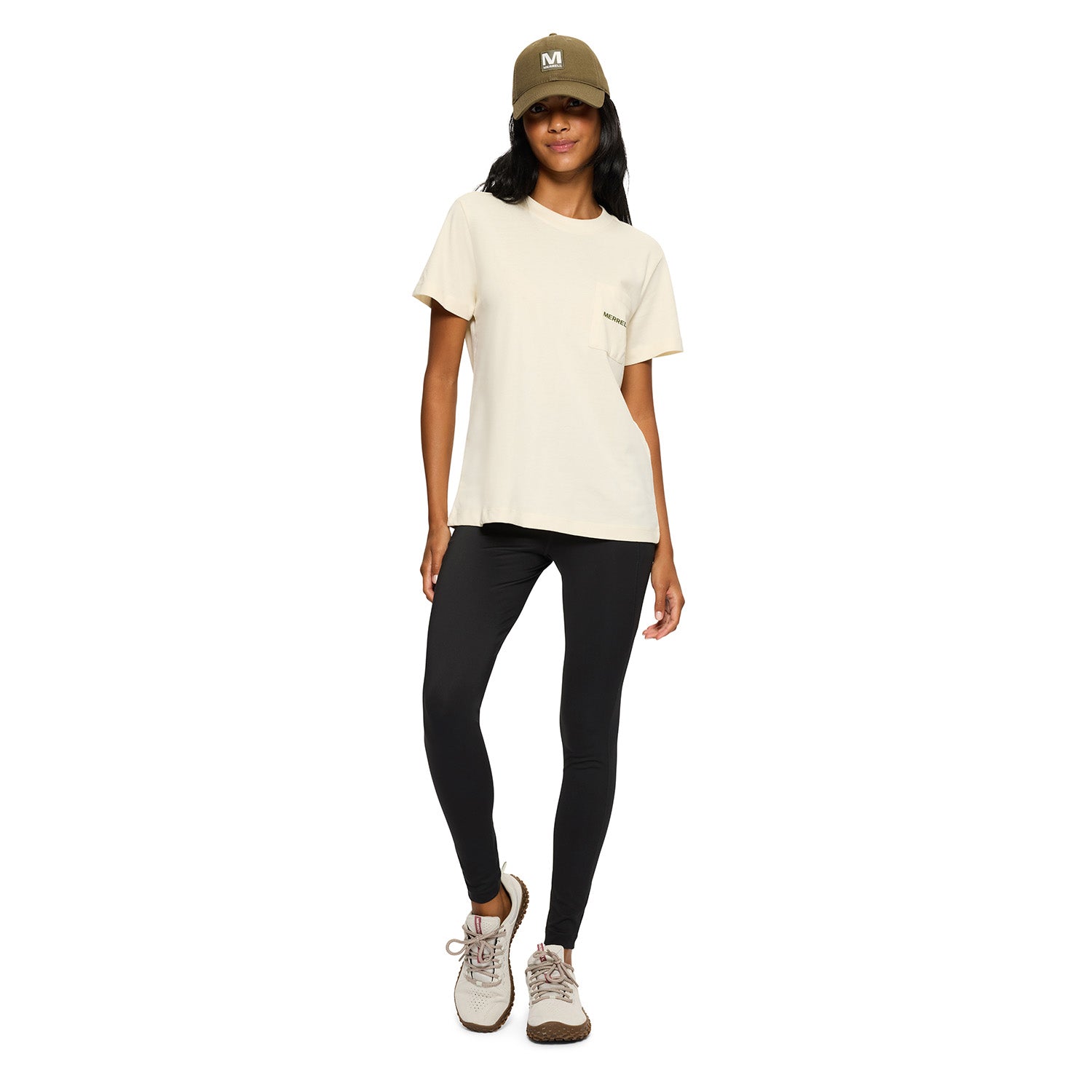Polera Manga Corta Mujer Relaxed Pocket Beige Merrell