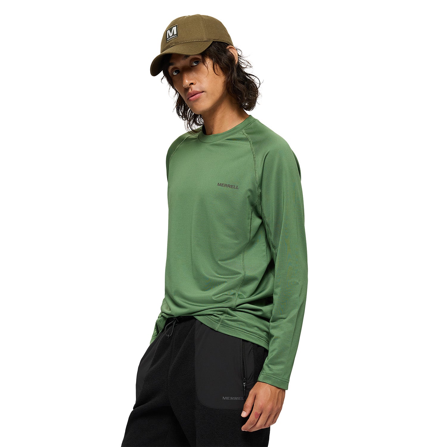 Polera Manga Larga Hombre Tech Verde Merrell