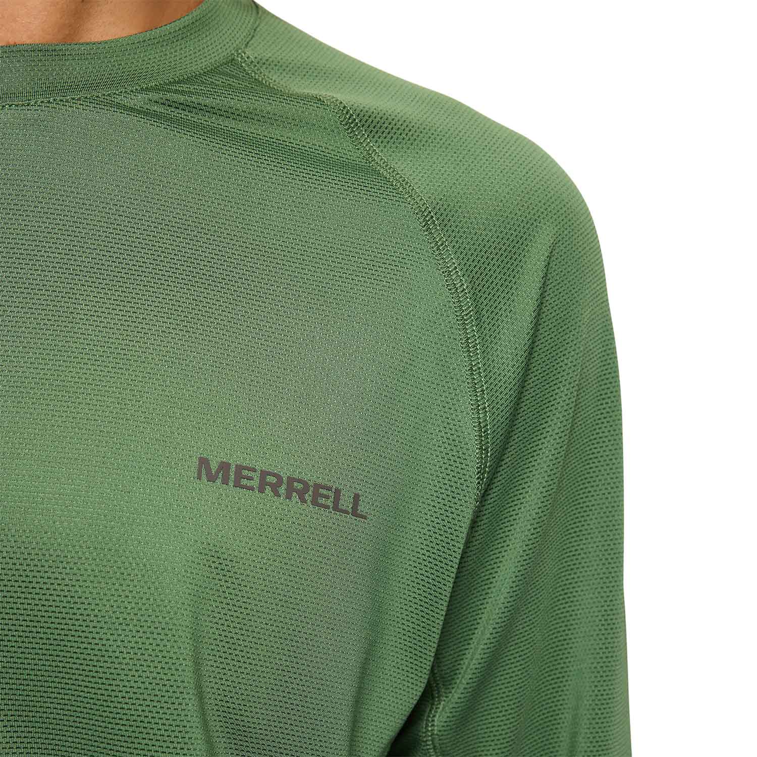 Polera Manga Larga Hombre Tech Verde Merrell