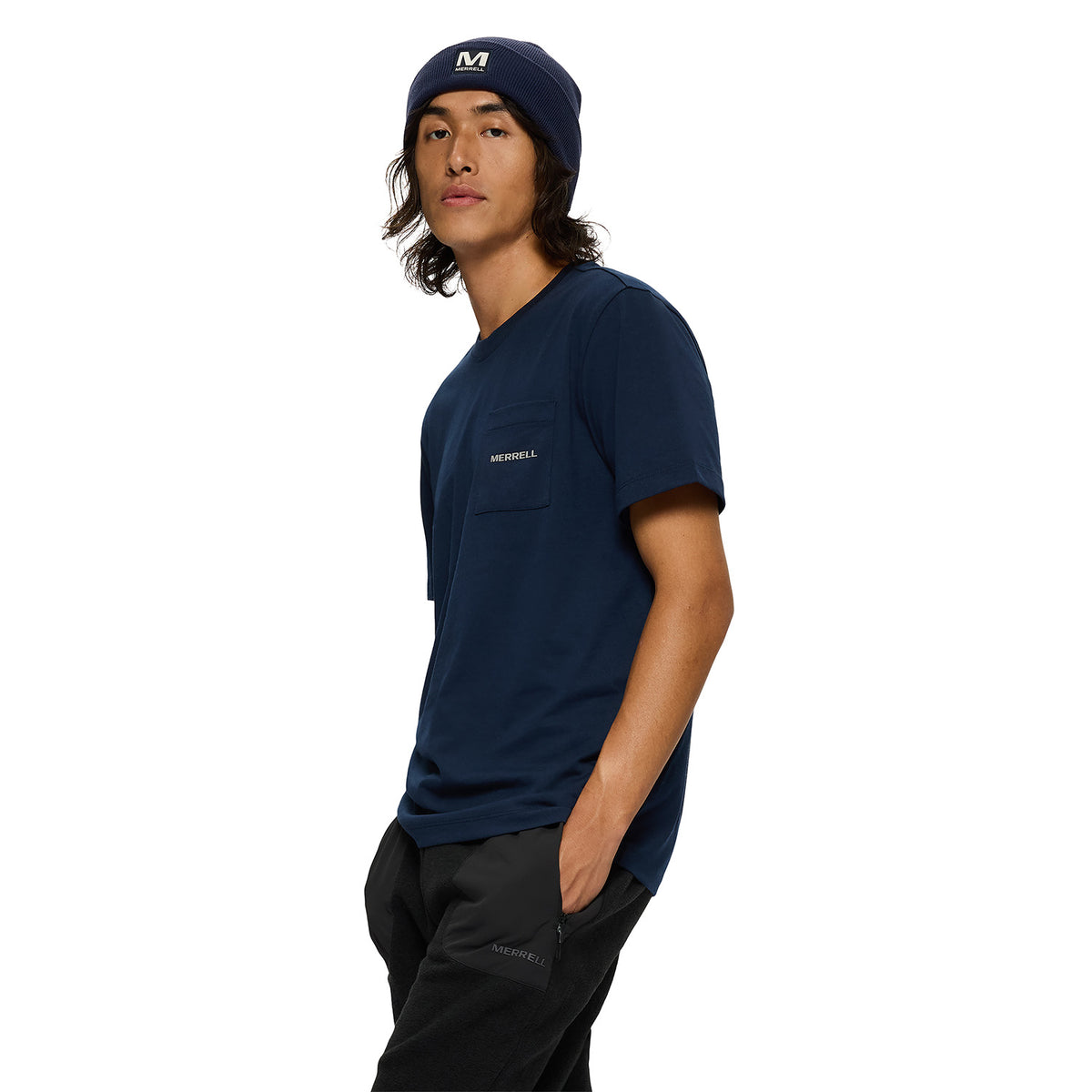 Polera Manga Corta Hombre Relaxed Pocket Azul Merrell