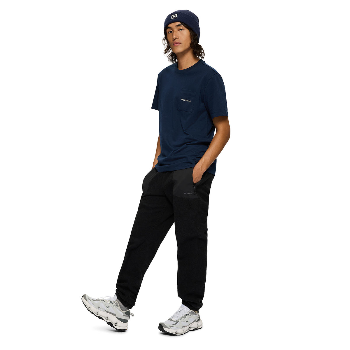 Polera Manga Corta Hombre Relaxed Pocket Azul Merrell