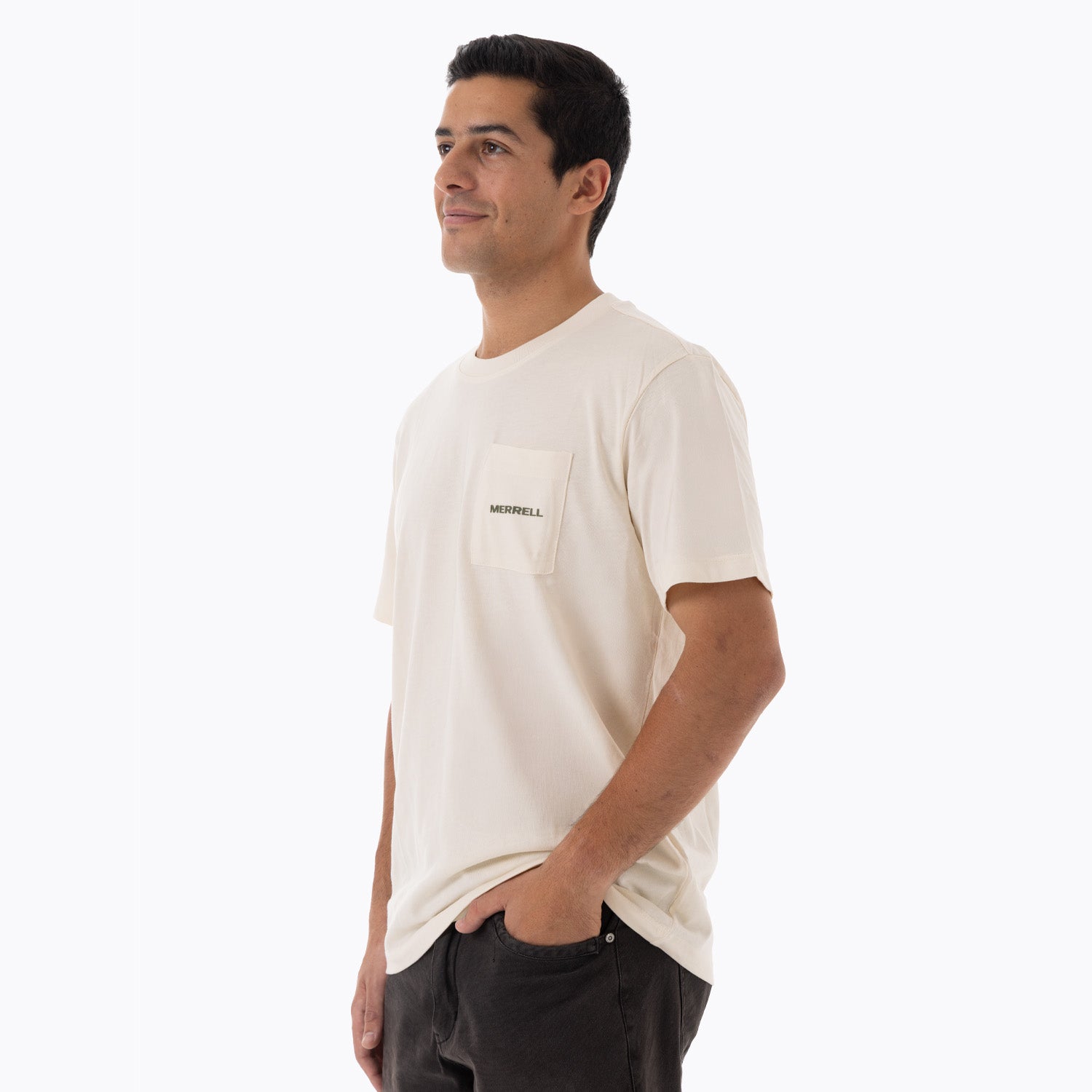 Polera Manga Corta Hombre Relaxed Pocket Beige Merrell