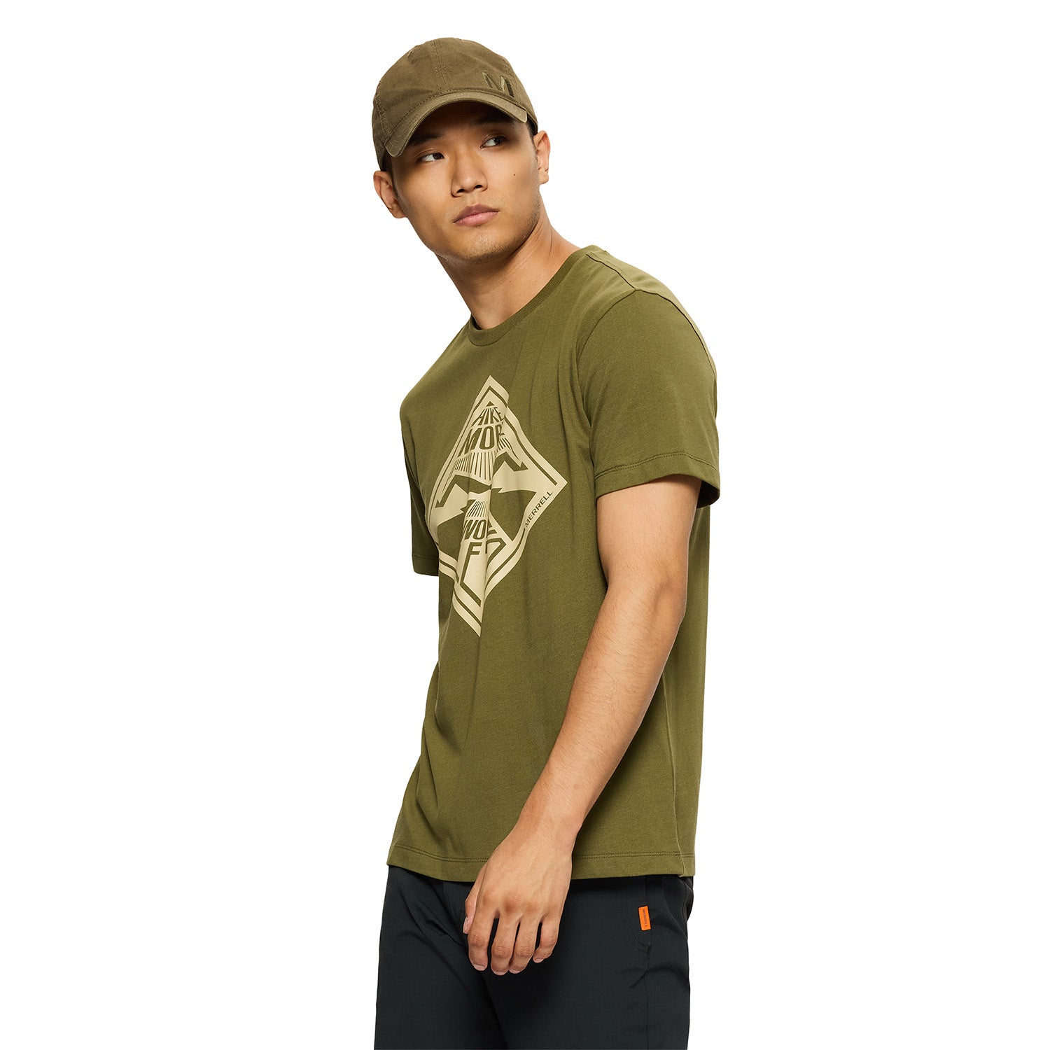 Polera Manga Corta Hombre Worry Less Verde Merrell