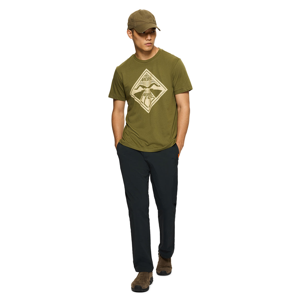 Polera Manga Corta Hombre Worry Less Verde Merrell