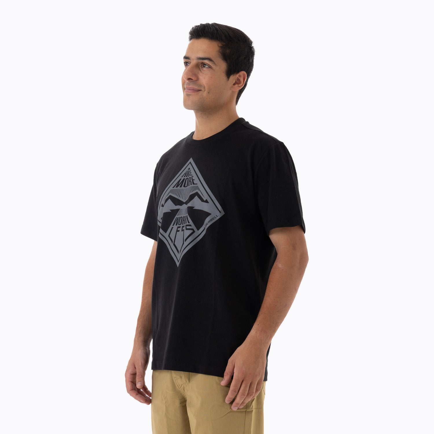 Polera Manga Corta Hombre Worry Less Negro Merrell