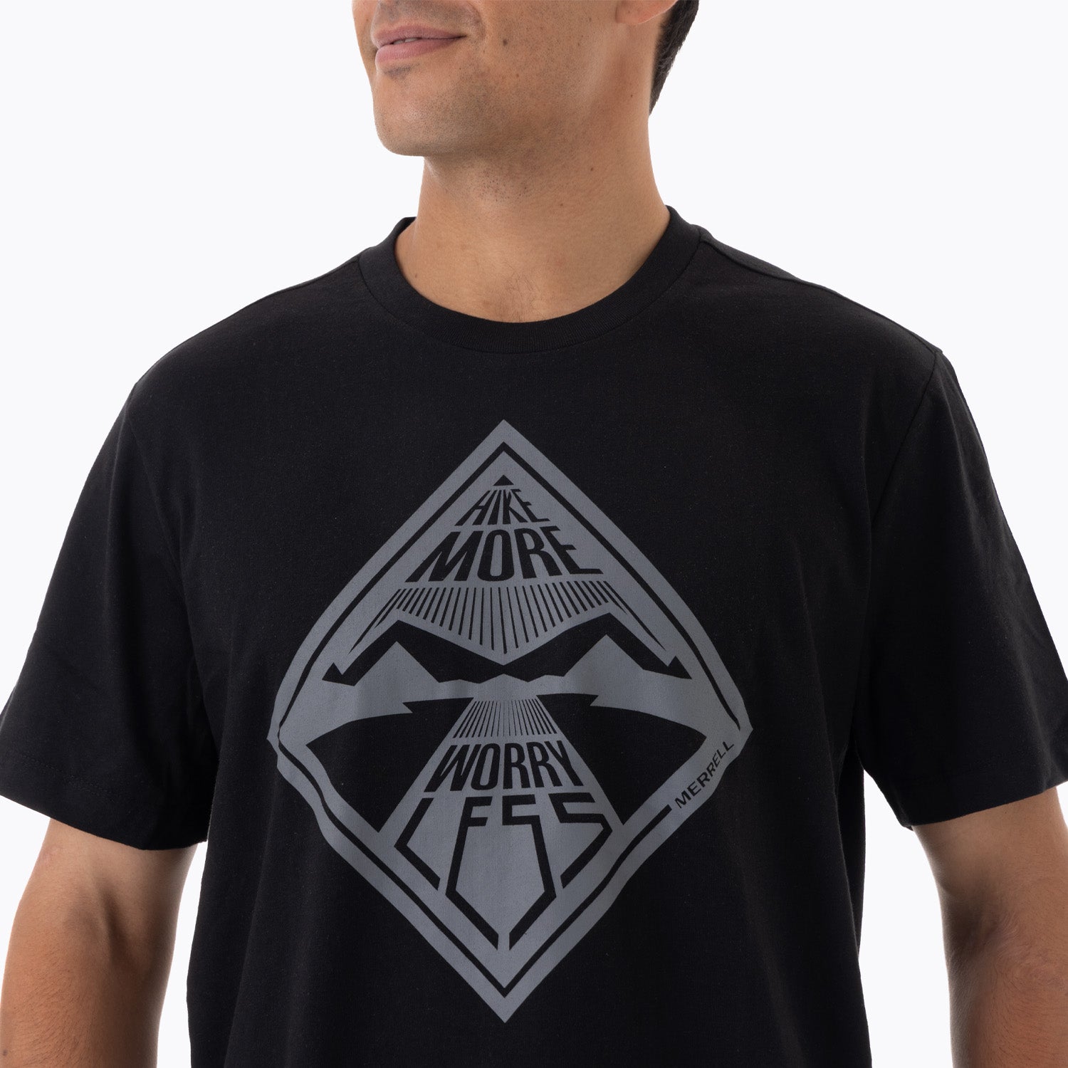 Polera Manga Corta Hombre Worry Less Negro Merrell