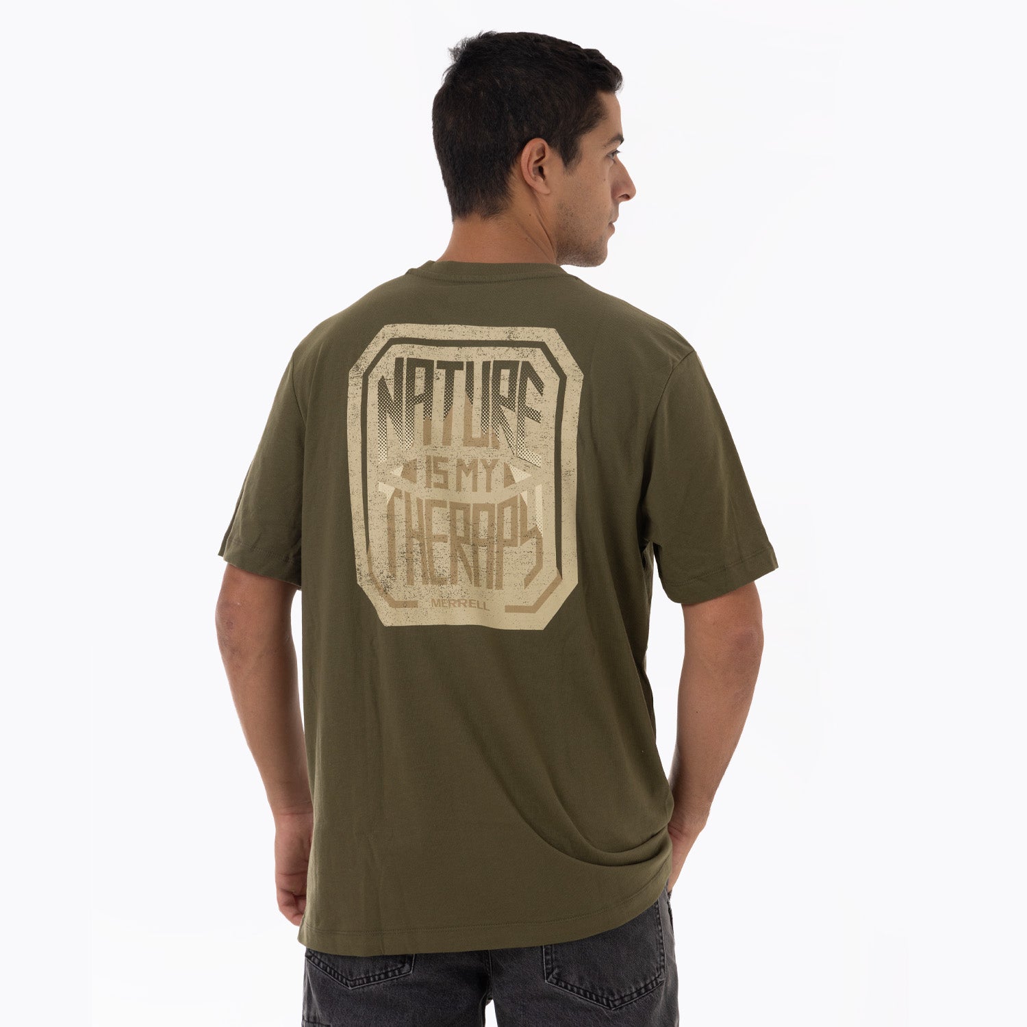 Polera Manga Corta Hombre Nature Is My Therapy Graphic Verde Merrell