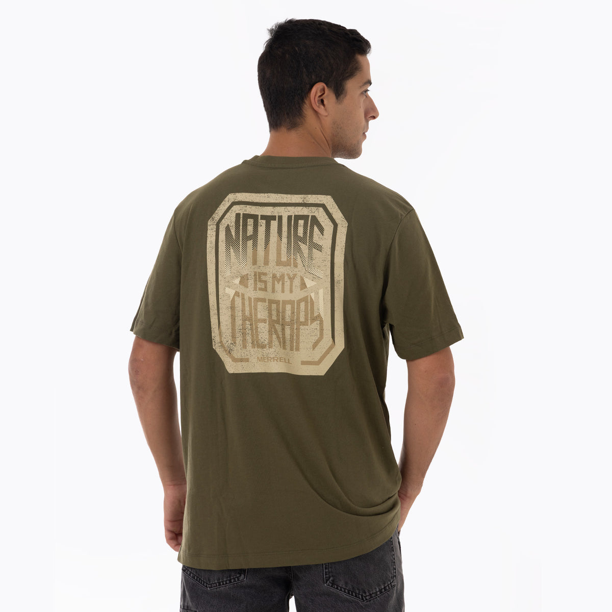 Polera Manga Corta Hombre Nature Is My Therapy Graphic Verde Merrell