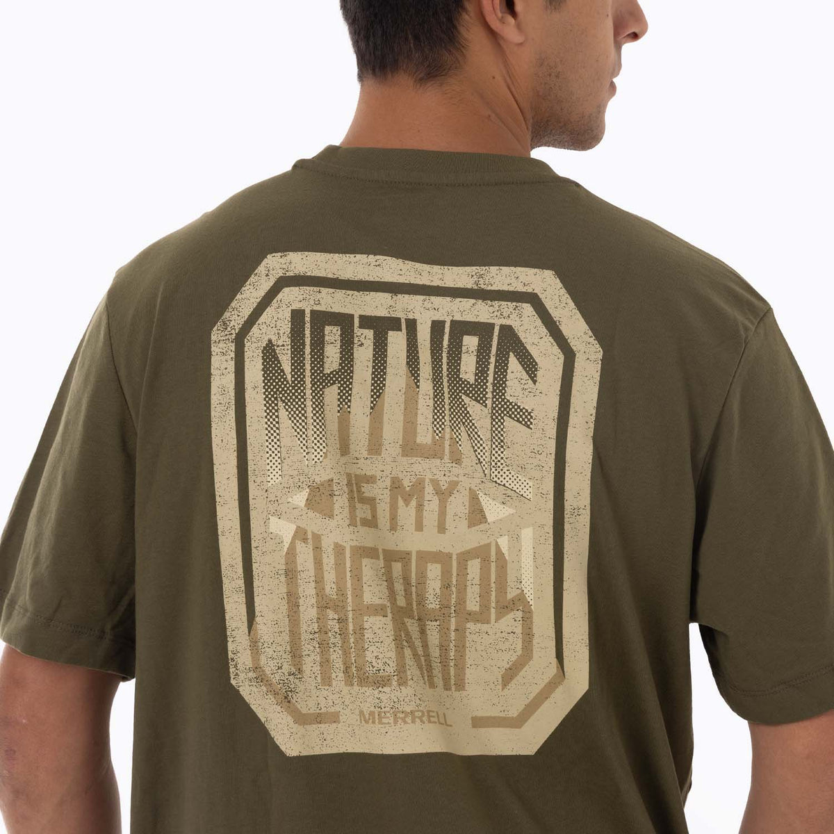 Polera Manga Corta Hombre Nature Is My Therapy Graphic Verde Merrell