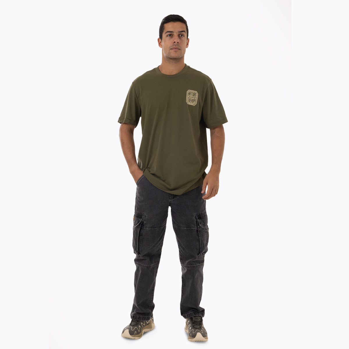 Polera Manga Corta Hombre Nature Is My Therapy Graphic Verde Merrell