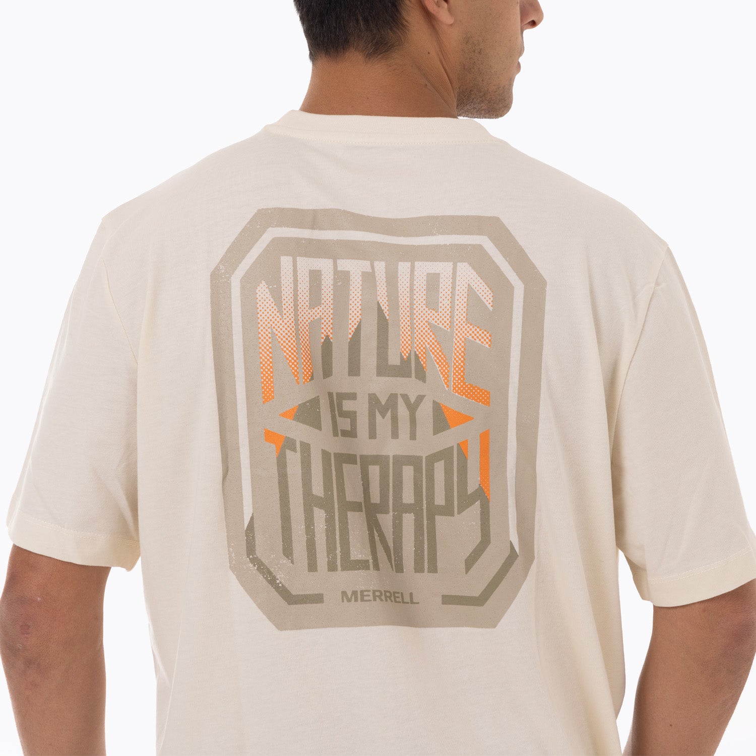 Polera Manga Corta Hombre Nature Is My Therapy Beige Merrell
