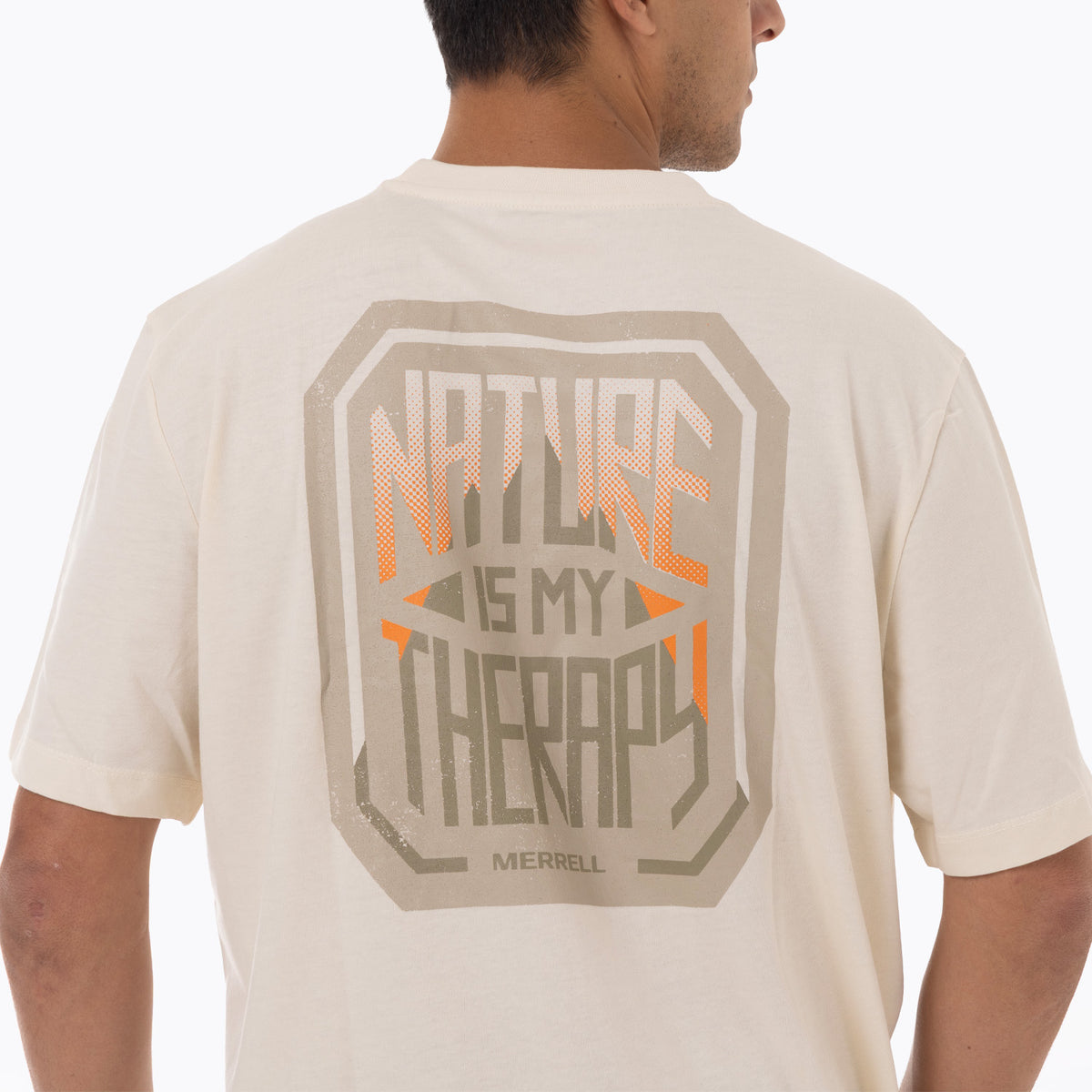 Polera Manga Corta Hombre Nature Is My Therapy Beige Merrell