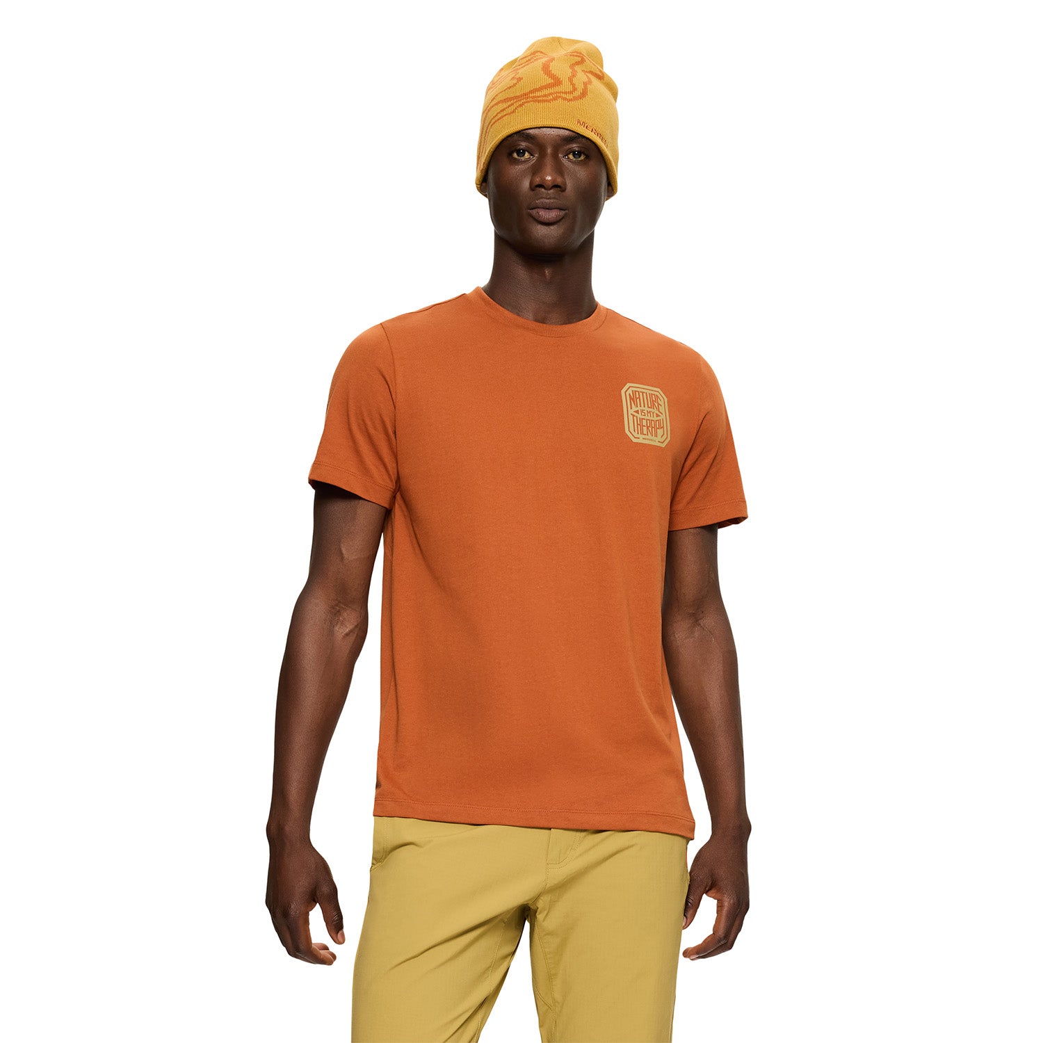 Polera Manga Corta Hombre Nature Naranjo Merrell