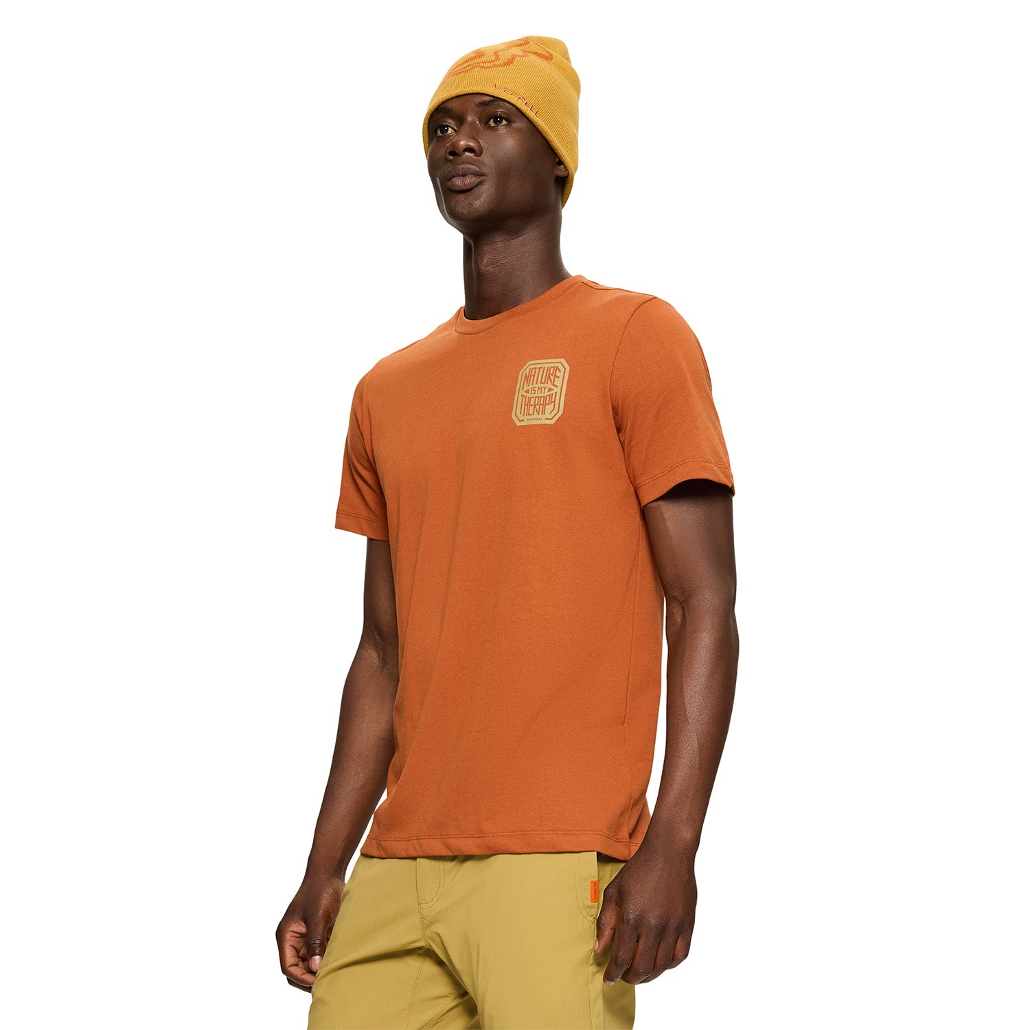 Polera Manga Corta Hombre Nature Naranjo Merrell