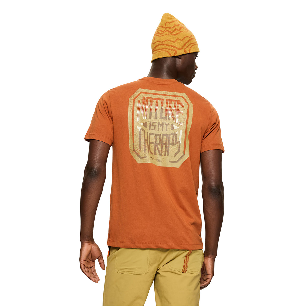 Polera Manga Corta Hombre Nature Naranjo Merrell