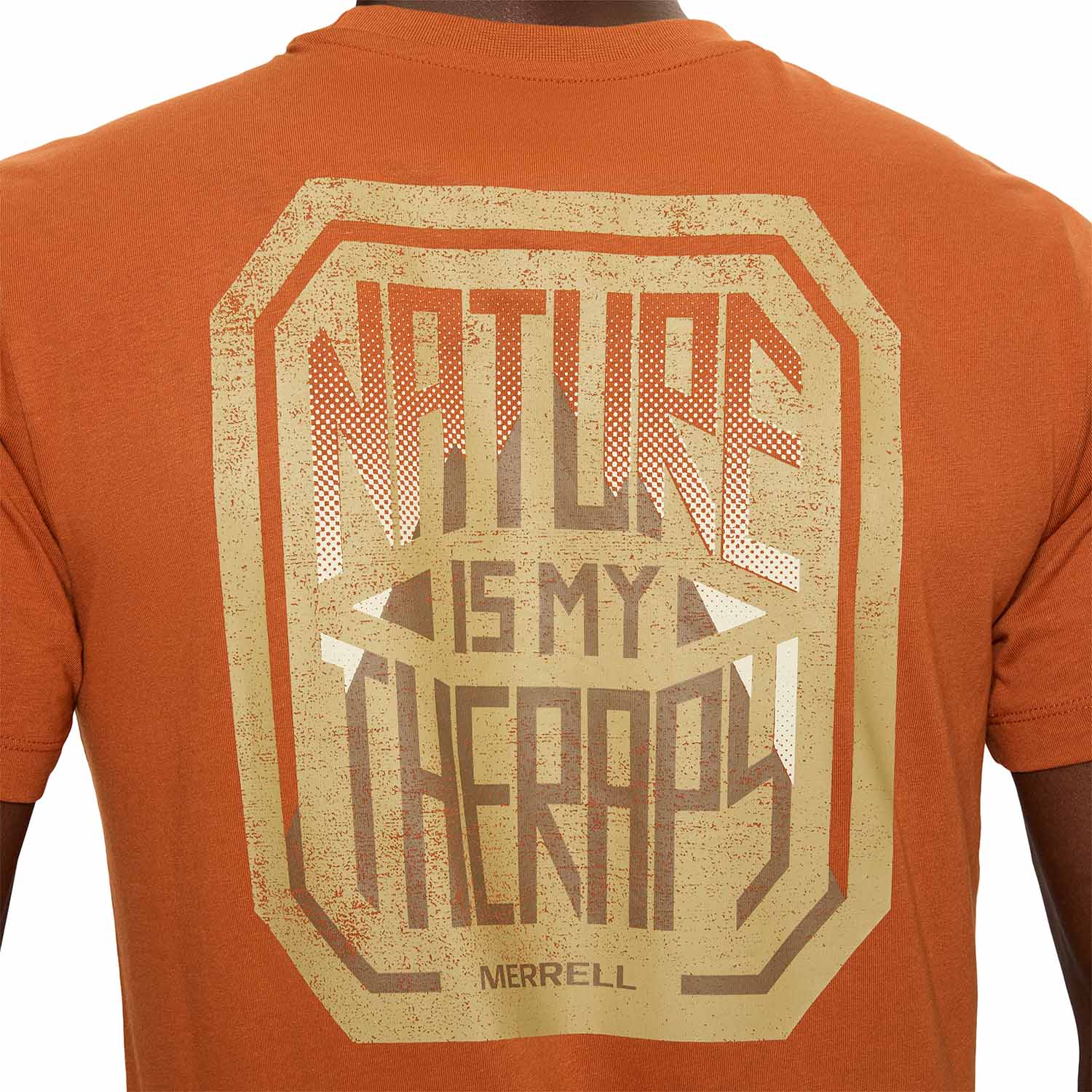 Polera Manga Corta Hombre Nature Naranjo Merrell