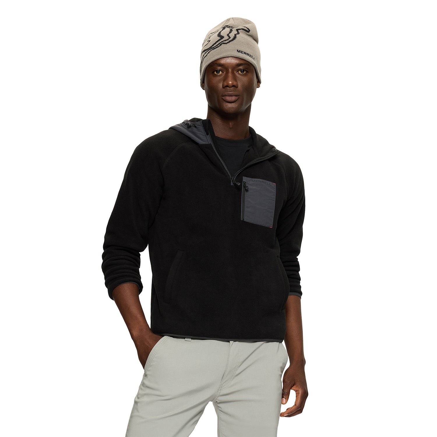 Polar Hombre Hooded Fleece Negro Merrell