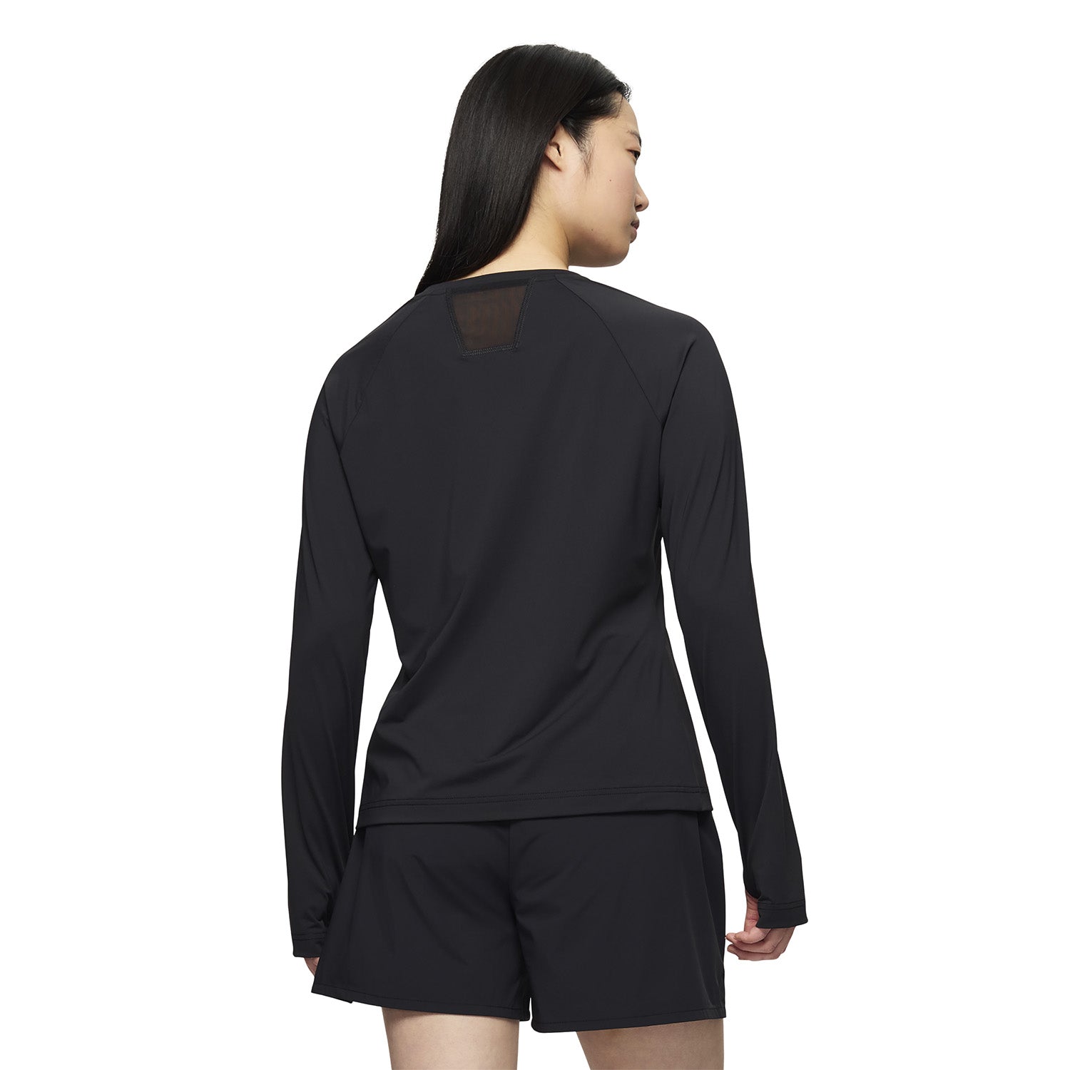 Polera Manga Larga Mujer Safan Running Raglan Negro Merrell