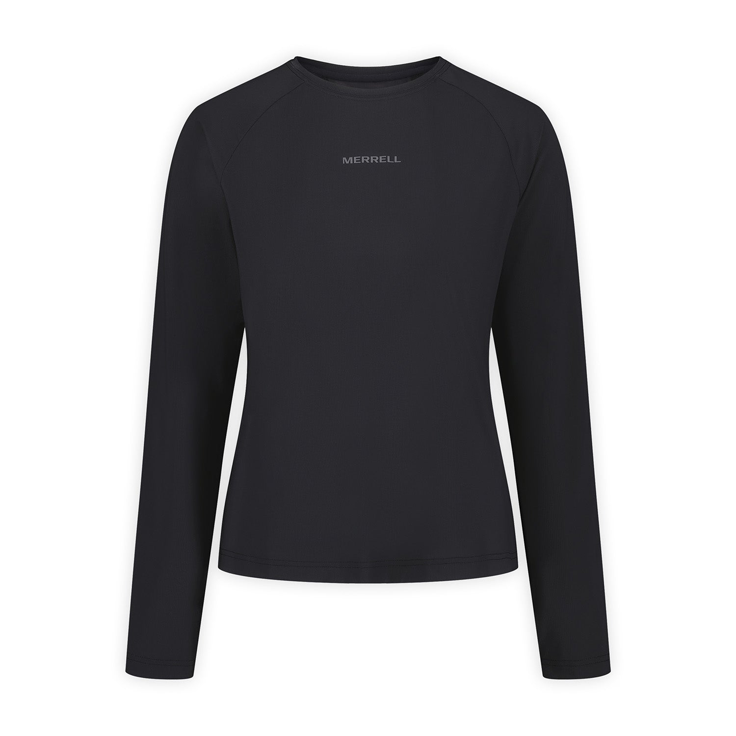 Polera Manga Larga Mujer Safan Running Raglan Negro Merrell