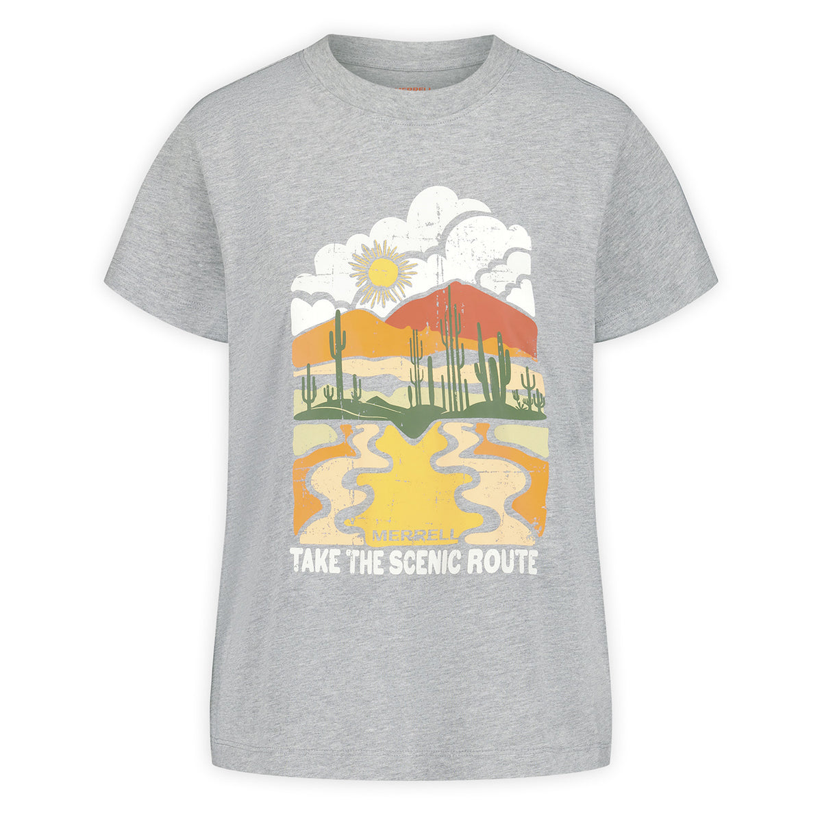 Polera Manga Corta Mujer Scenic Route Graphic Gris Merrell