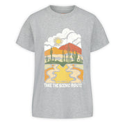 Polera Manga Corta Mujer Scenic Route Graphic Gris Merrell