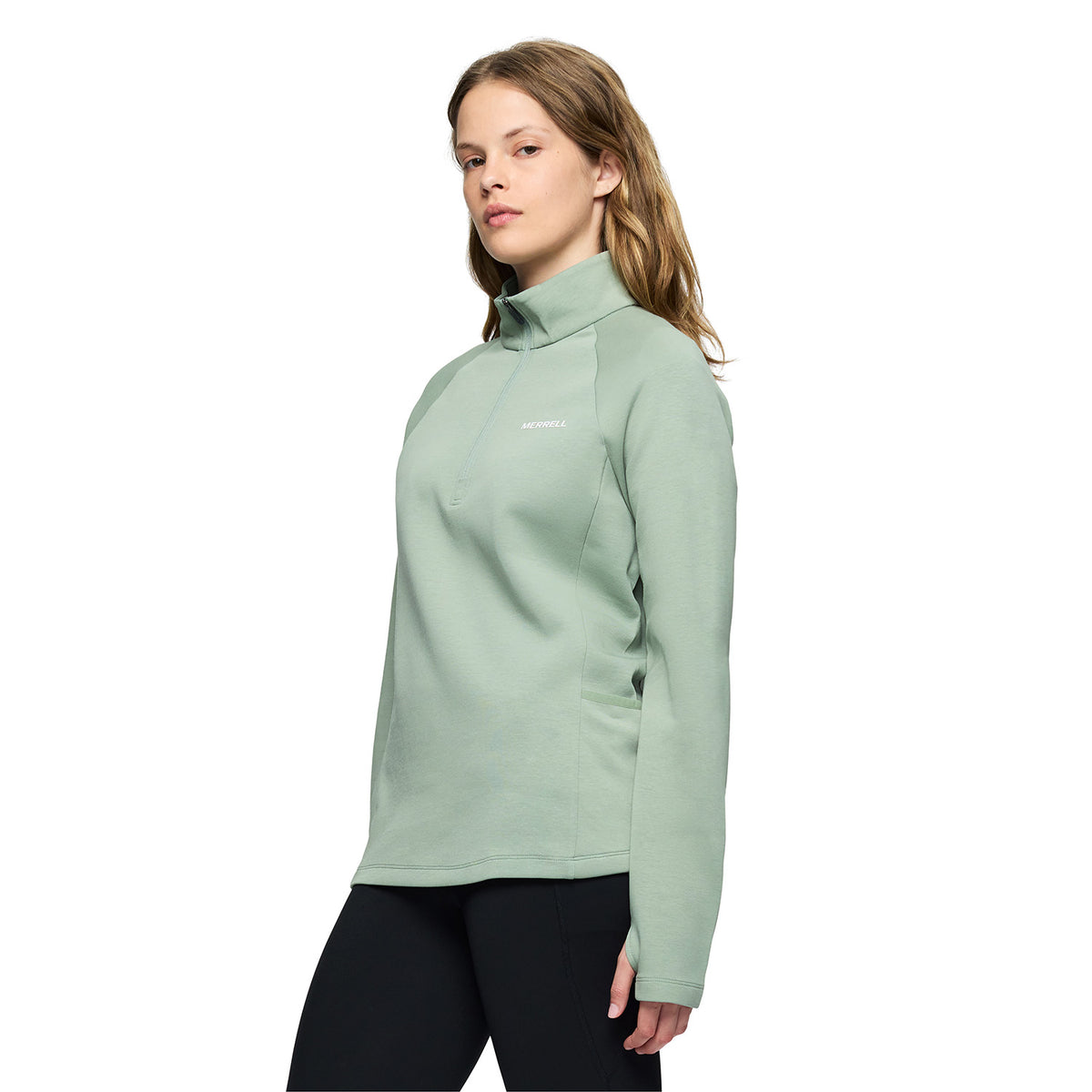 Polar Mujer Riley Quarter Mid Zip Layer Verde Merrell