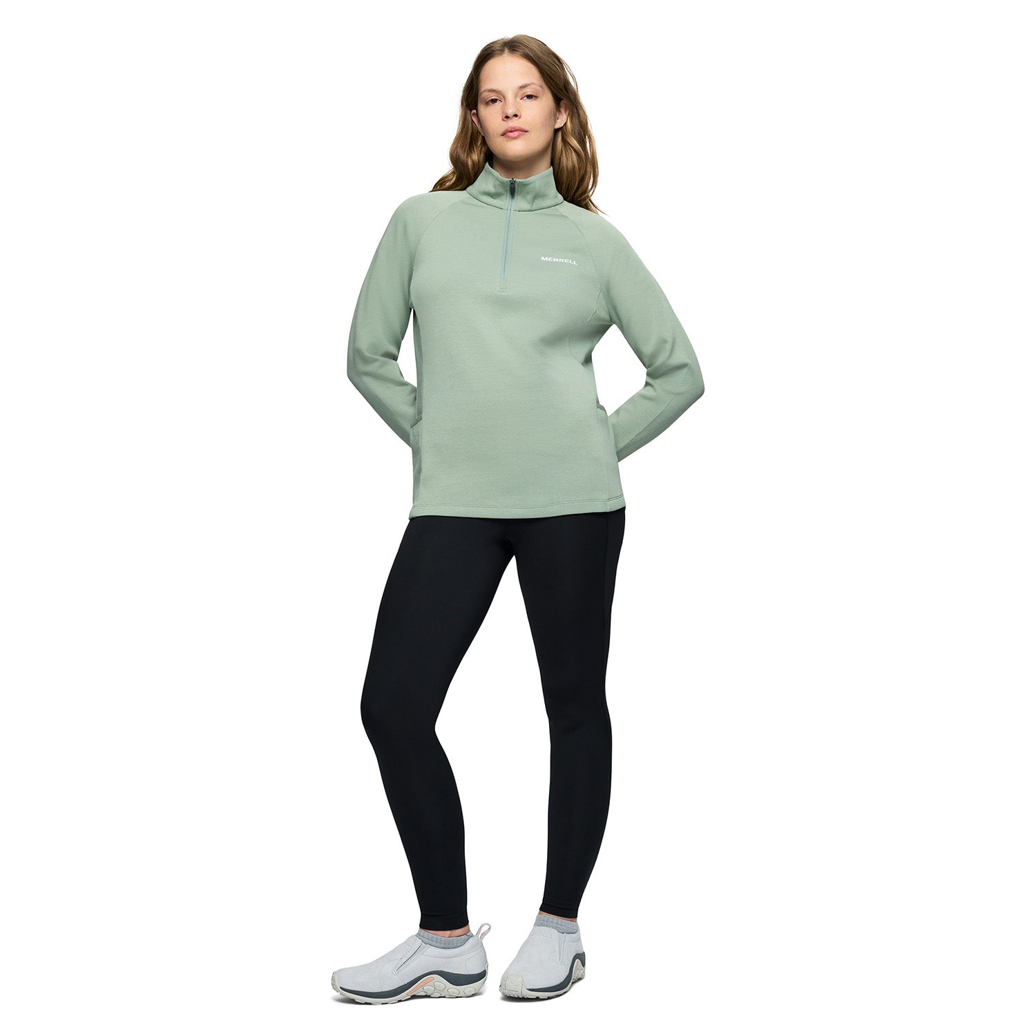 Polar Mujer Riley Quarter Mid Zip Layer Verde Merrell