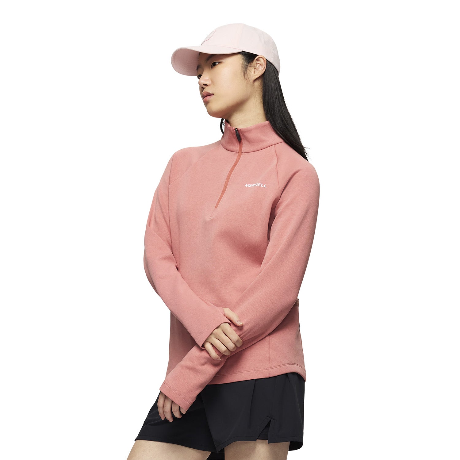 Polar Mujer Riley Quarter Mid Zip Layer Rosado Merrell