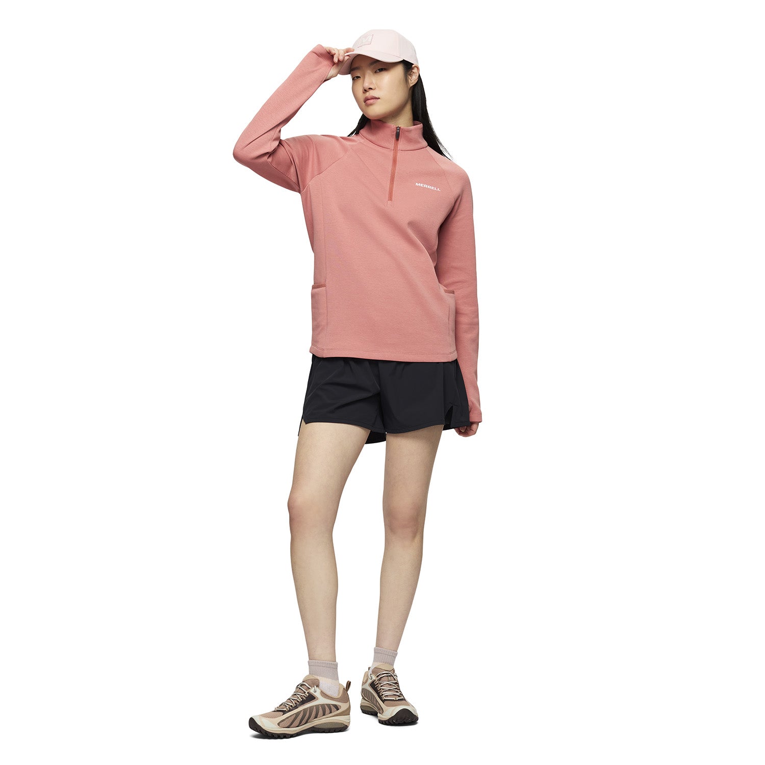 Polar Mujer Riley Quarter Mid Zip Layer Rosado Merrell