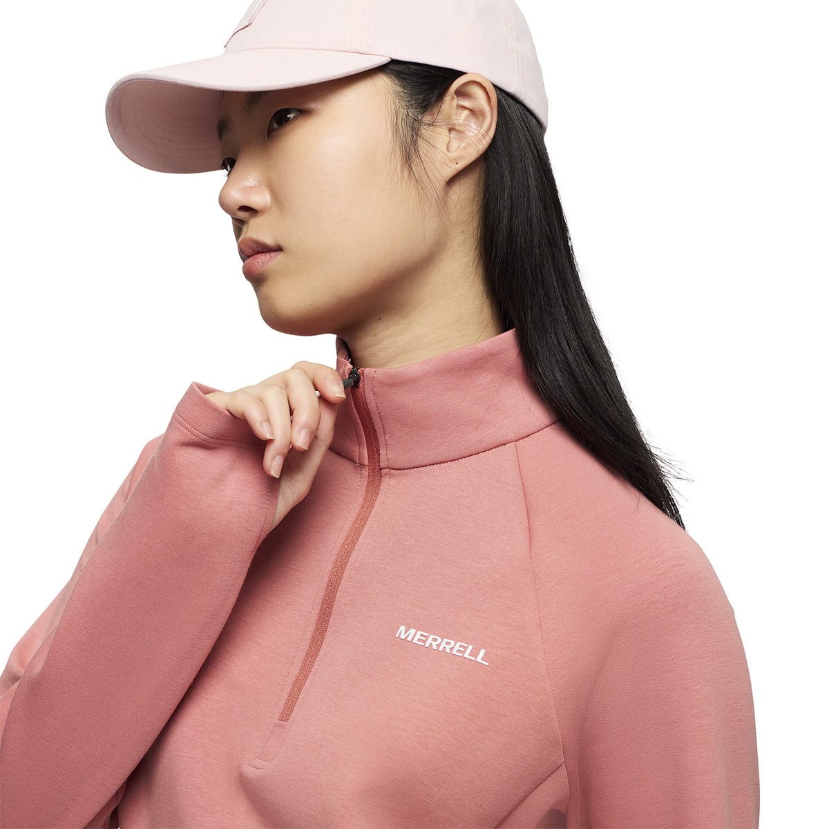 Polar Mujer Riley Quarter Mid Zip Layer Rosado Merrell