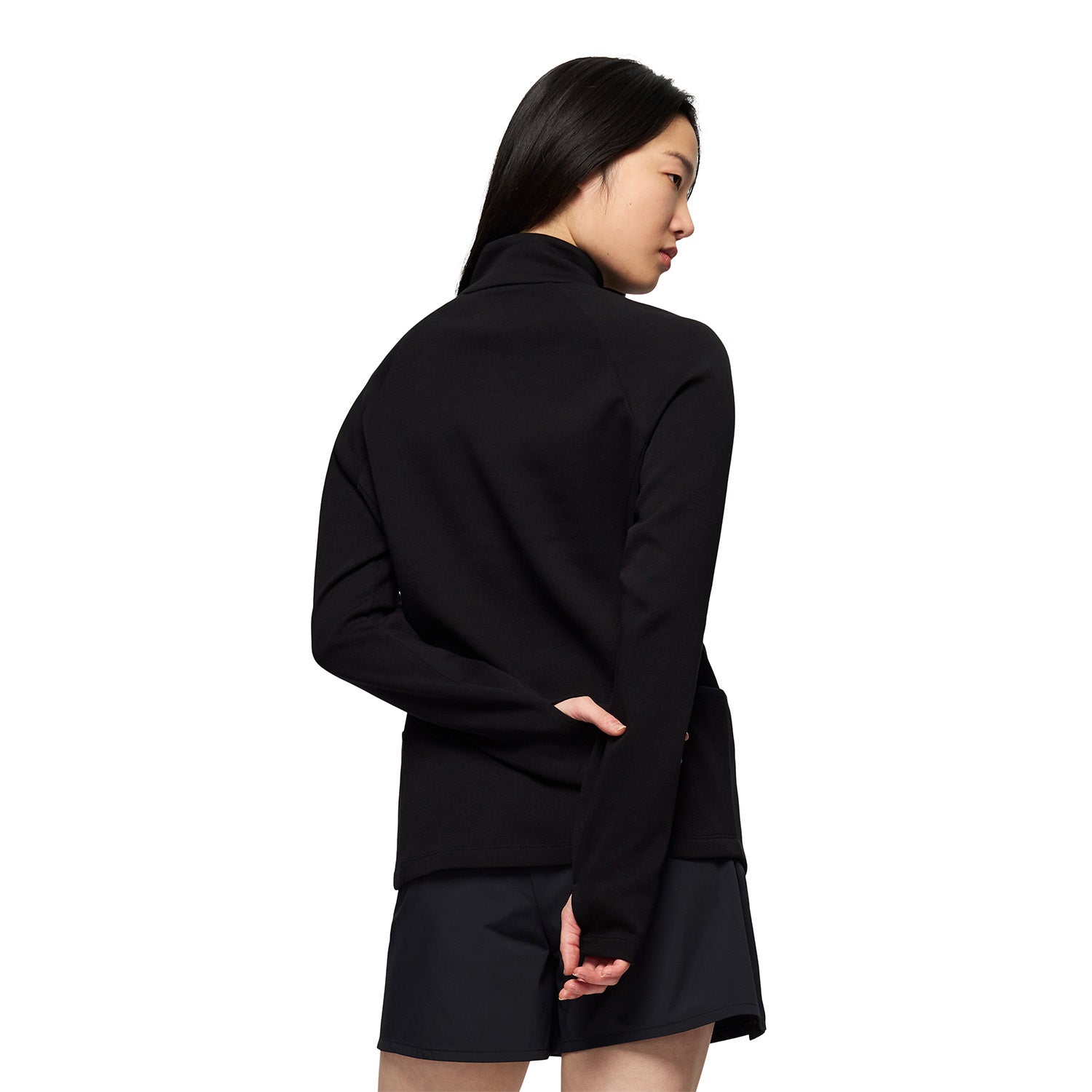 Polar Mujer Riley Quarter Mid Zip Layer Negro Merrell