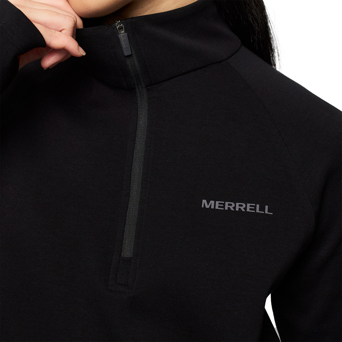 Polar Mujer Riley Quarter Mid Zip Layer Negro Merrell