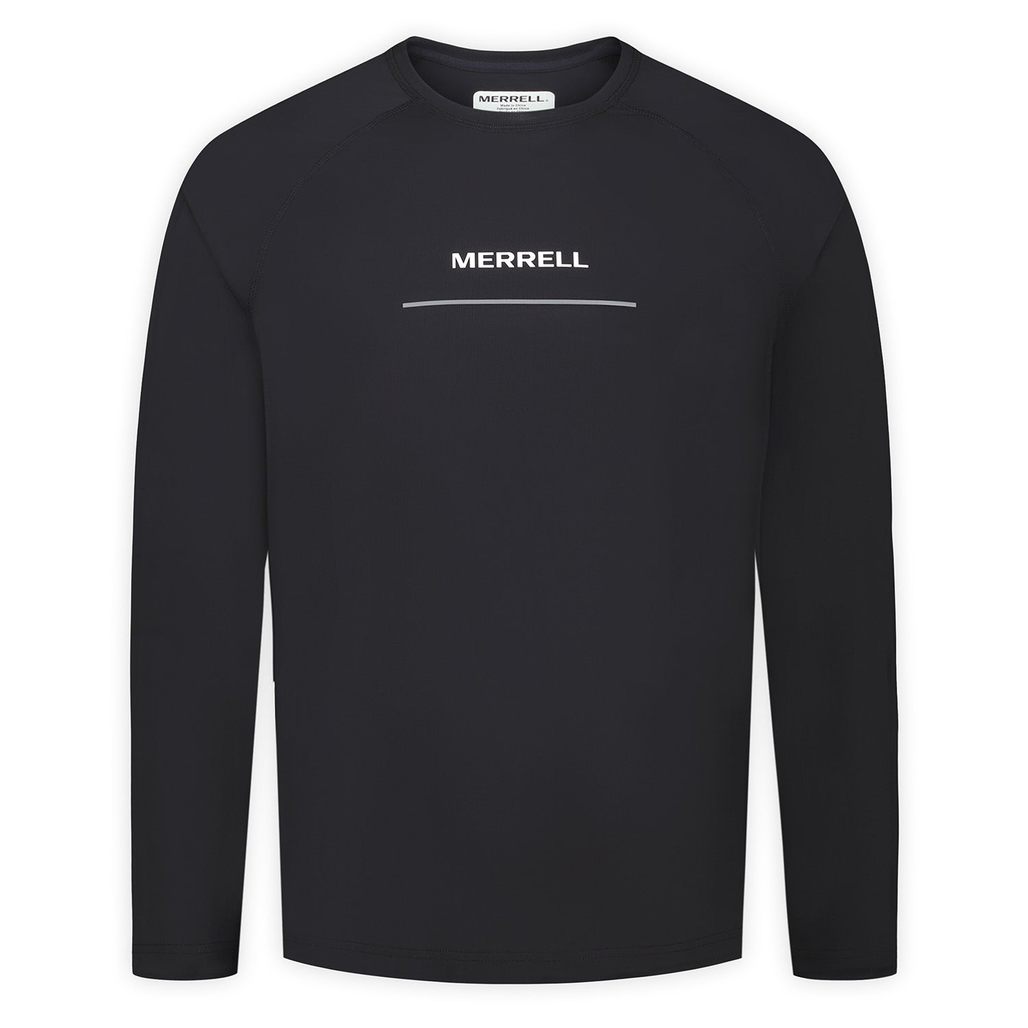 Polera Manga Larga Hombre Rowan Raglan Running Negro Merrell