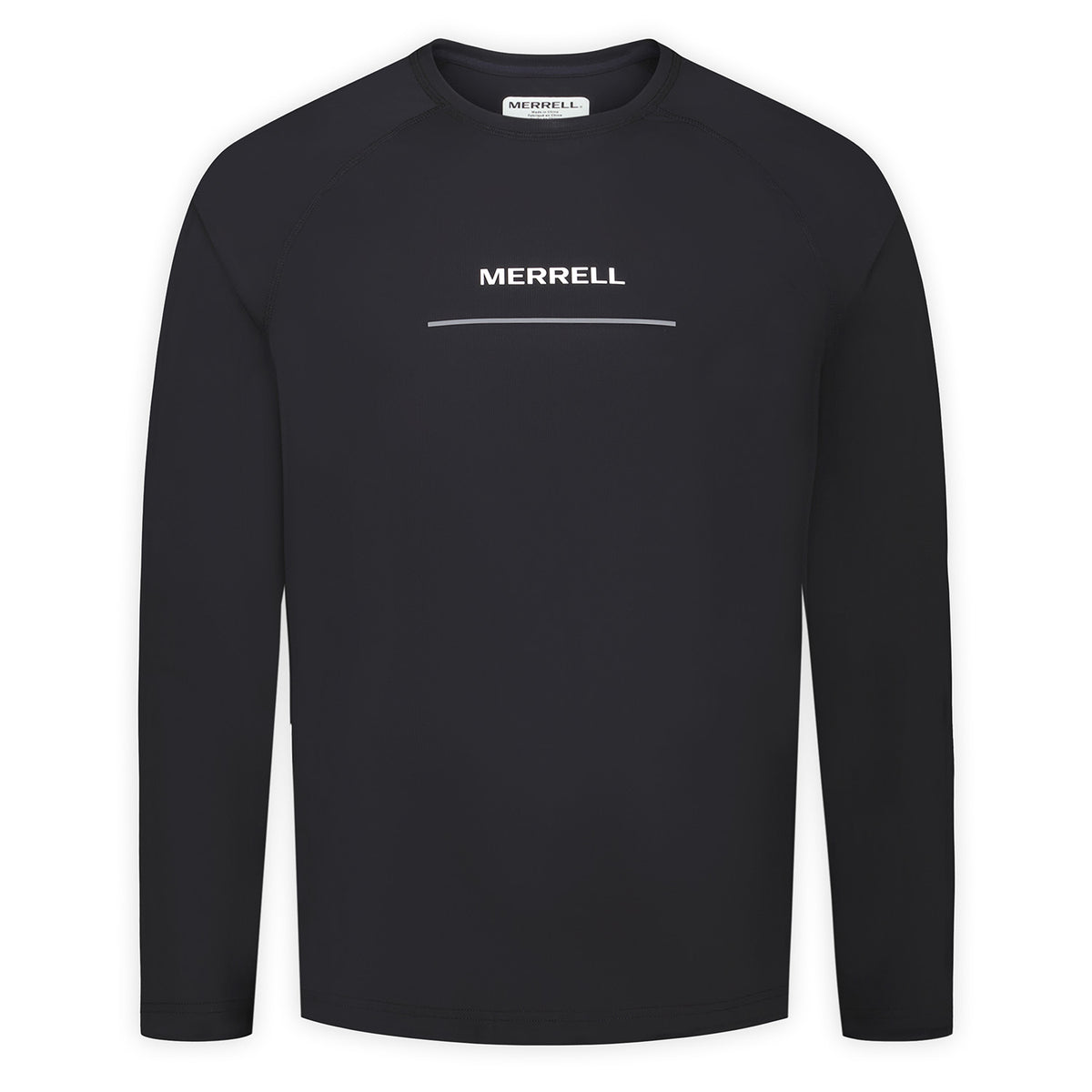 Polera Manga Larga Hombre Rowan Raglan Running Negro Merrell