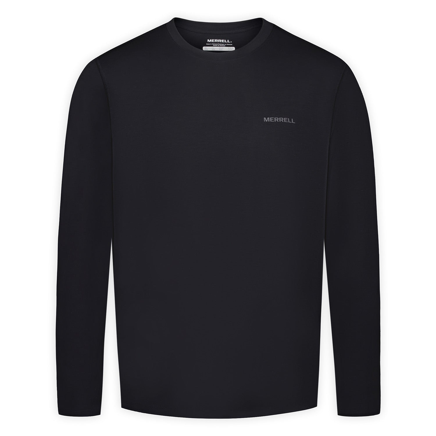 Polera Manga Larga Hombre Vista Tencel Negro Merrell