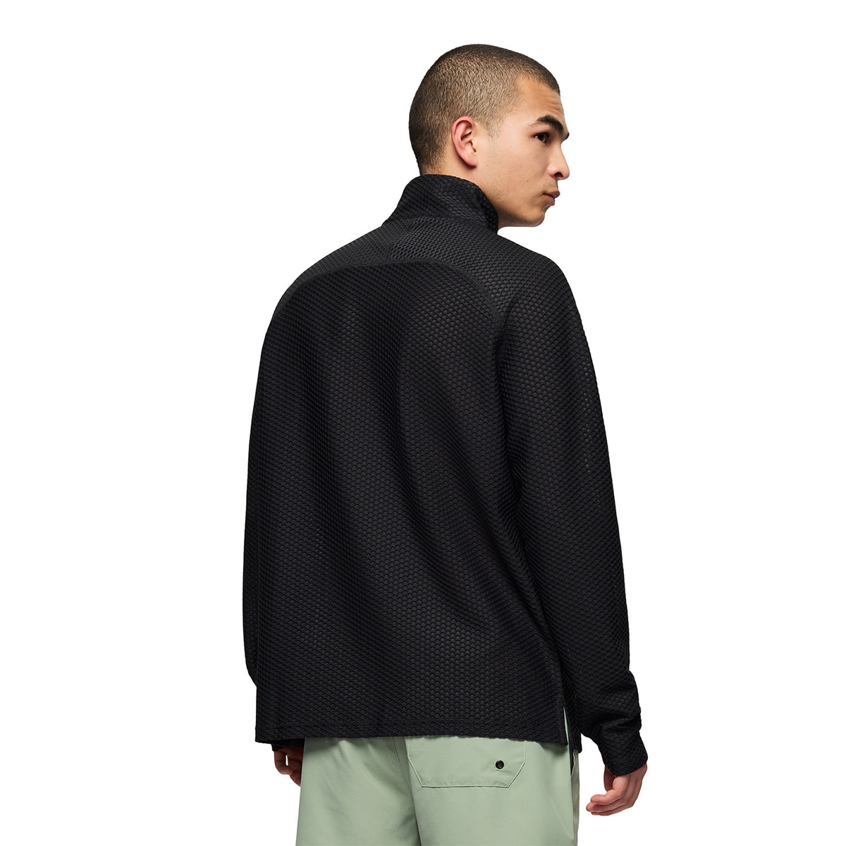 Polar Hombre Teebo Mid Layer Texture 1/4 Zip Negro Merrell