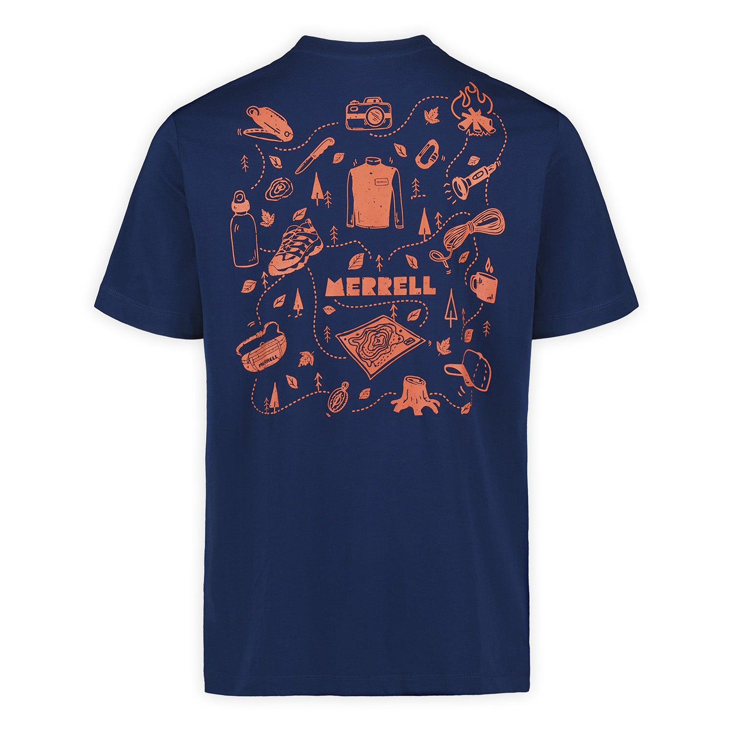 Polera Manga Corta Hombre Trails Graphic Azul Merrell