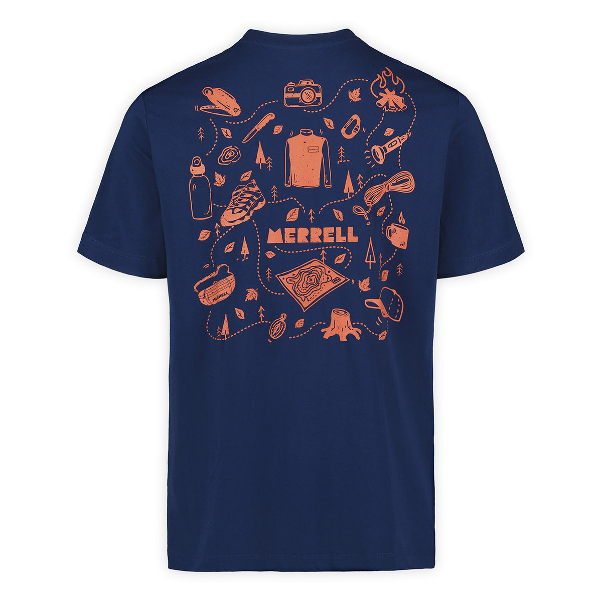 Polera Manga Corta Hombre Trails Graphic Azul Merrell