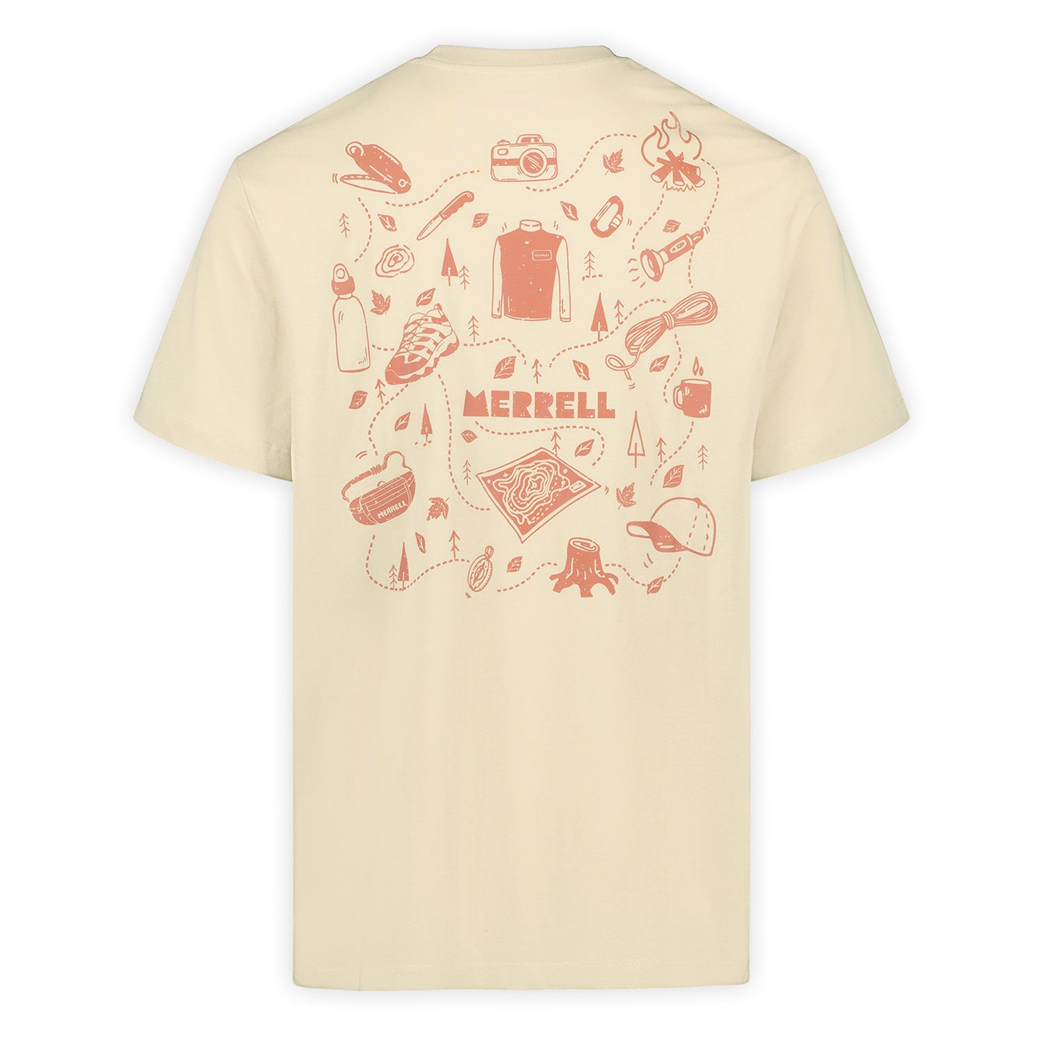 Polera Manga Corta Hombre Trails Graphic Beige Merrell