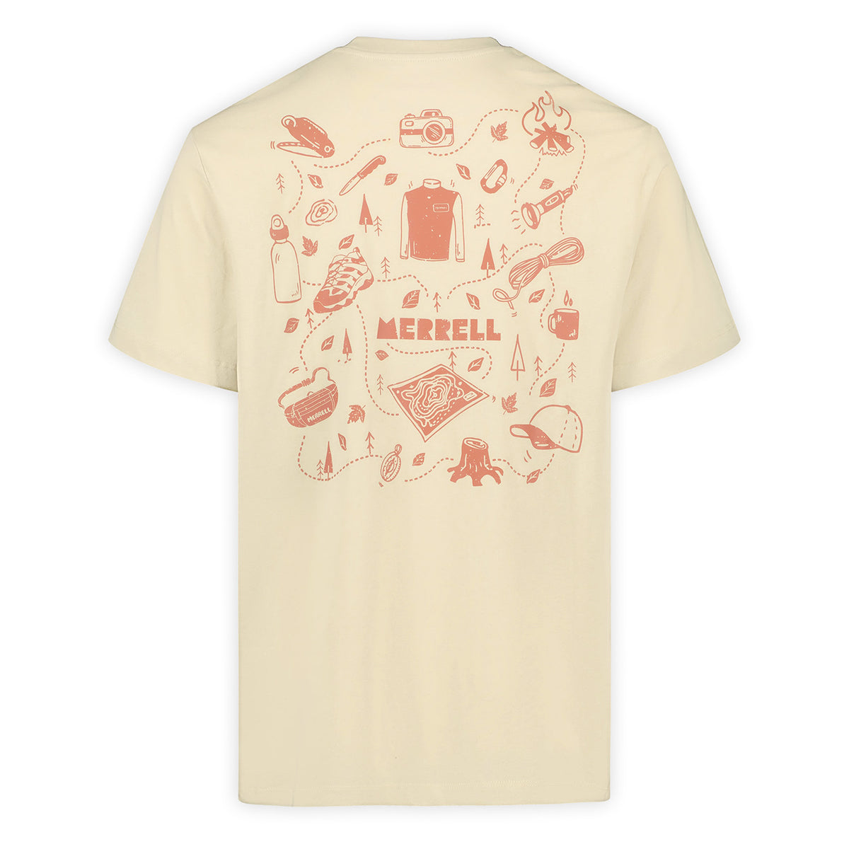 Polera Manga Corta Hombre Trails Graphic Beige Merrell