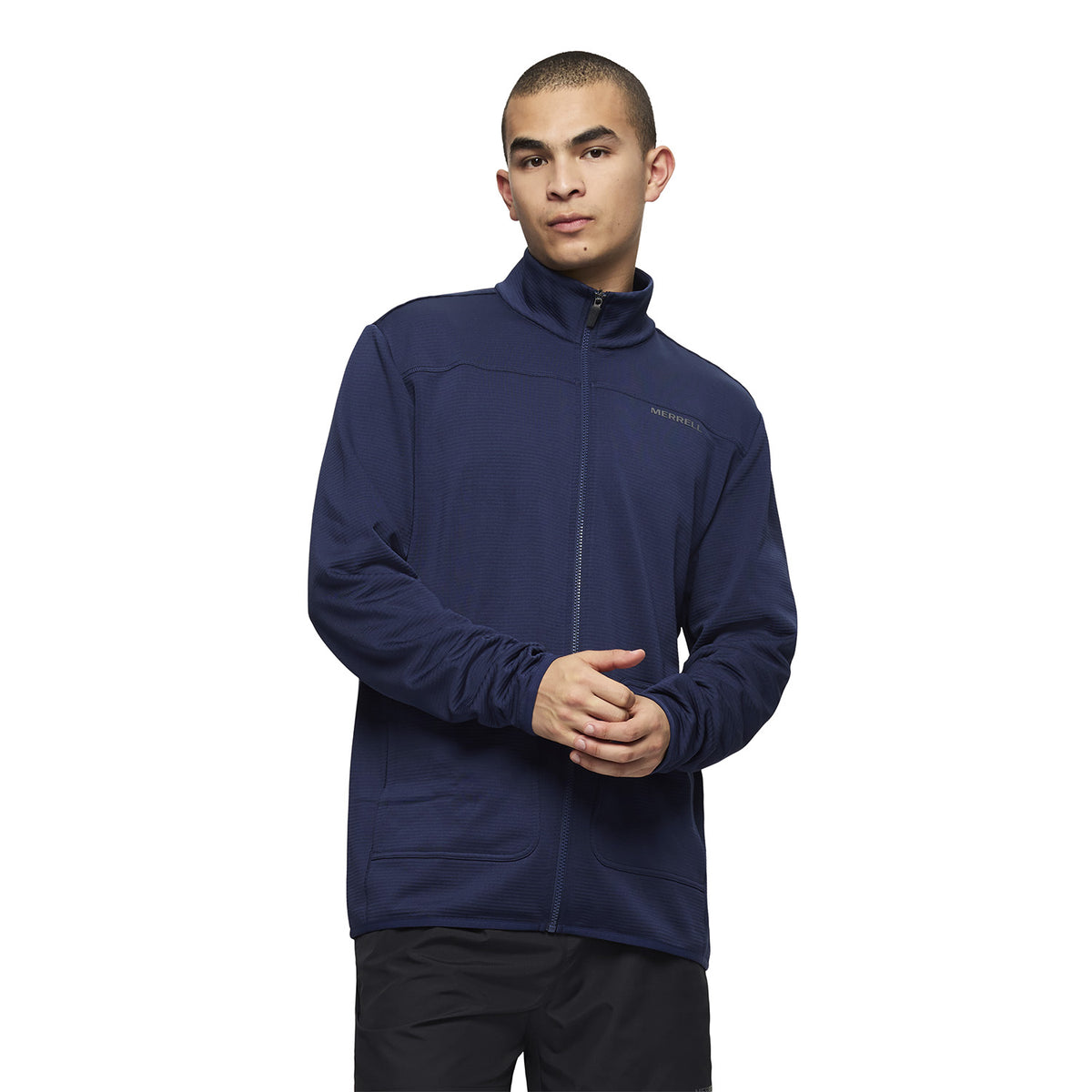 Polar Hombre Lawrence Full Zip Mock Neck Mid Layer Azul Merrell