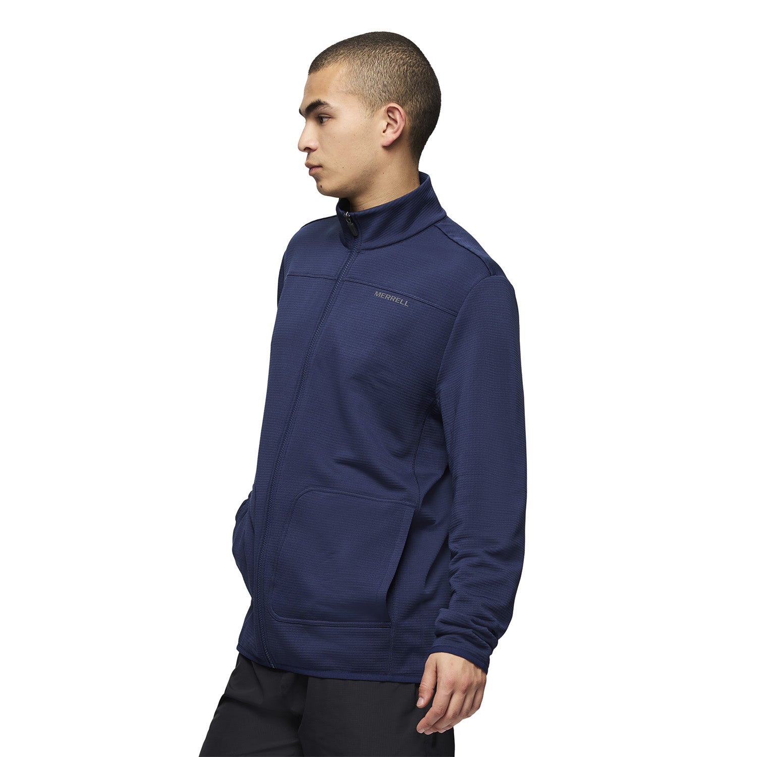 Polar Hombre Lawrence Full Zip Mock Neck Mid Layer Azul Merrell