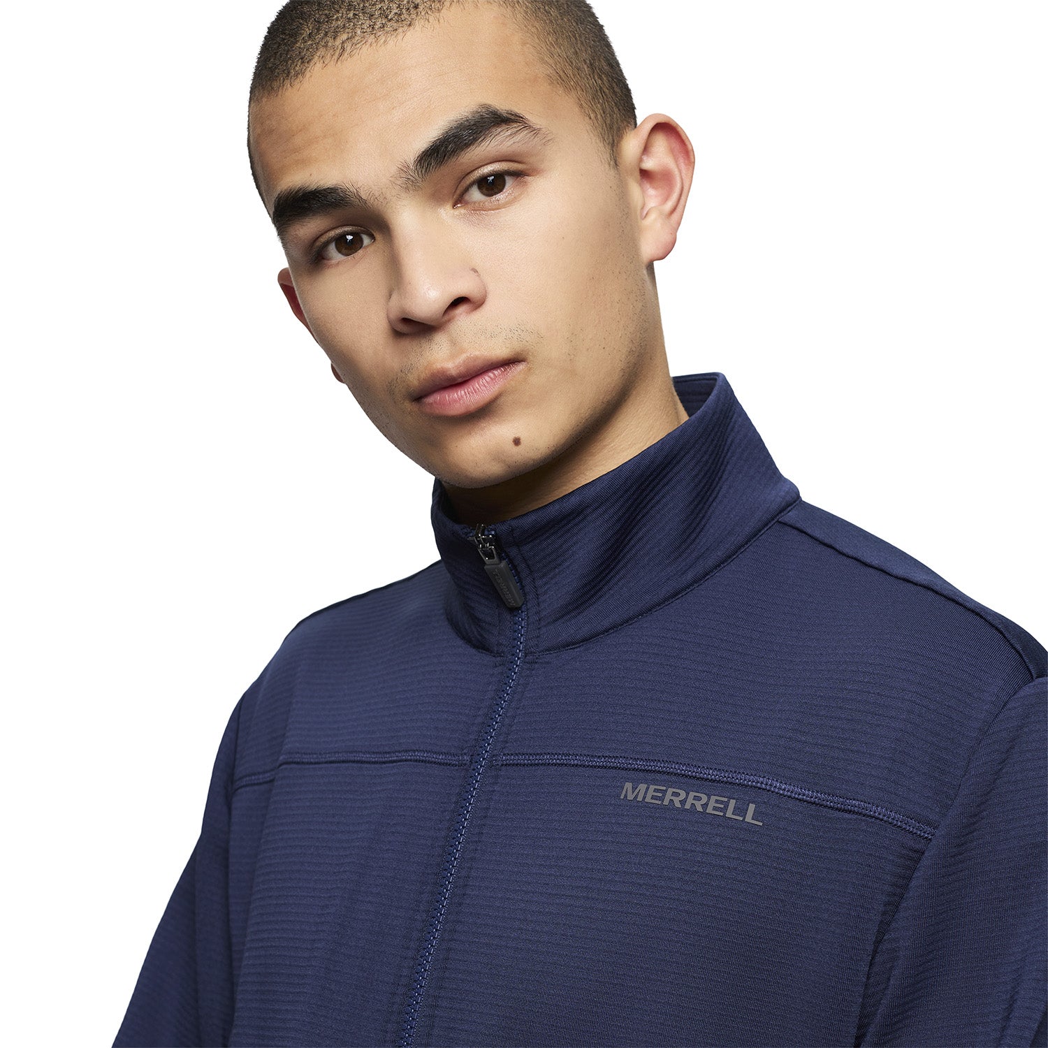 Polar Hombre Lawrence Full Zip Mock Neck Mid Layer Azul Merrell