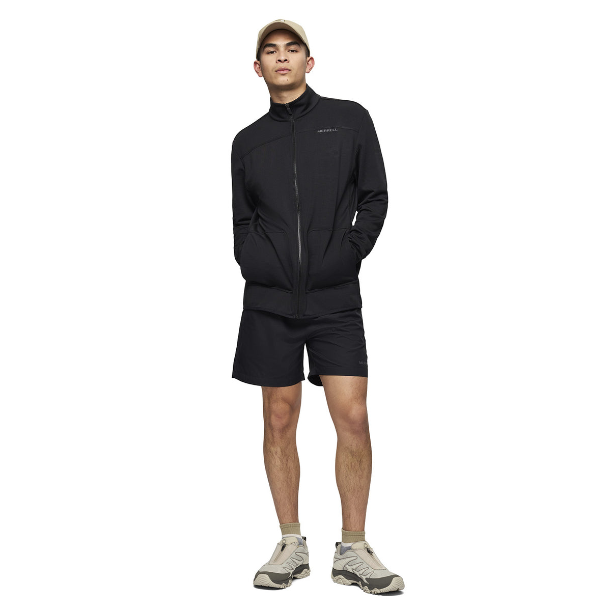 Polar Hombre Lawrence Full Zip Mock Neck Mid Layer Negro Merrell