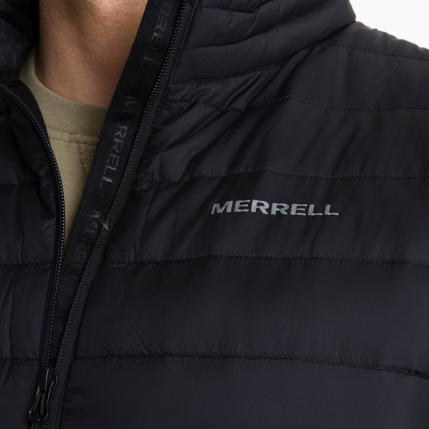 Parka Pluma Sin Mangas Hombre Taihape Negro Merrell