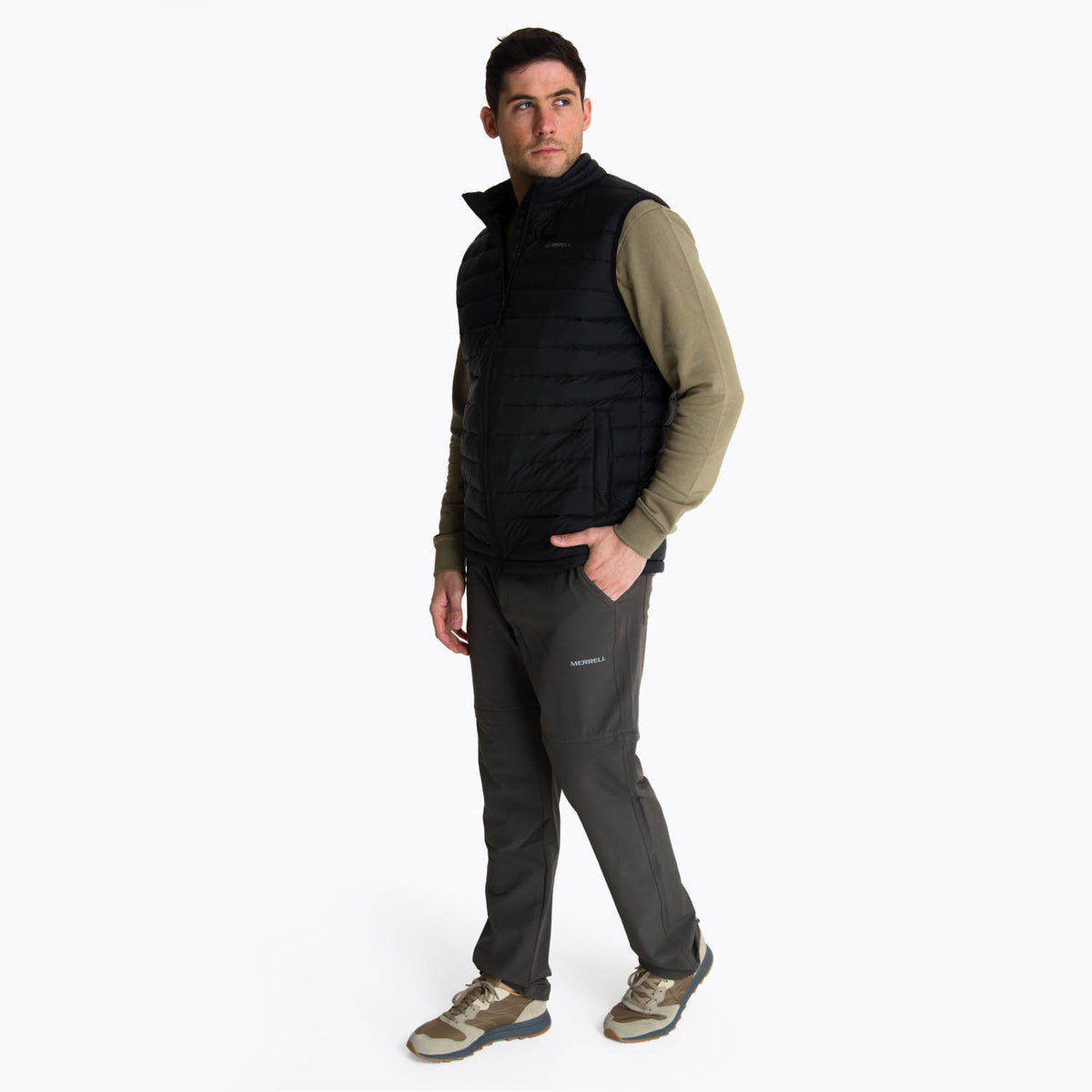 Parka Pluma Sin Mangas Hombre Taihape Negro Merrell