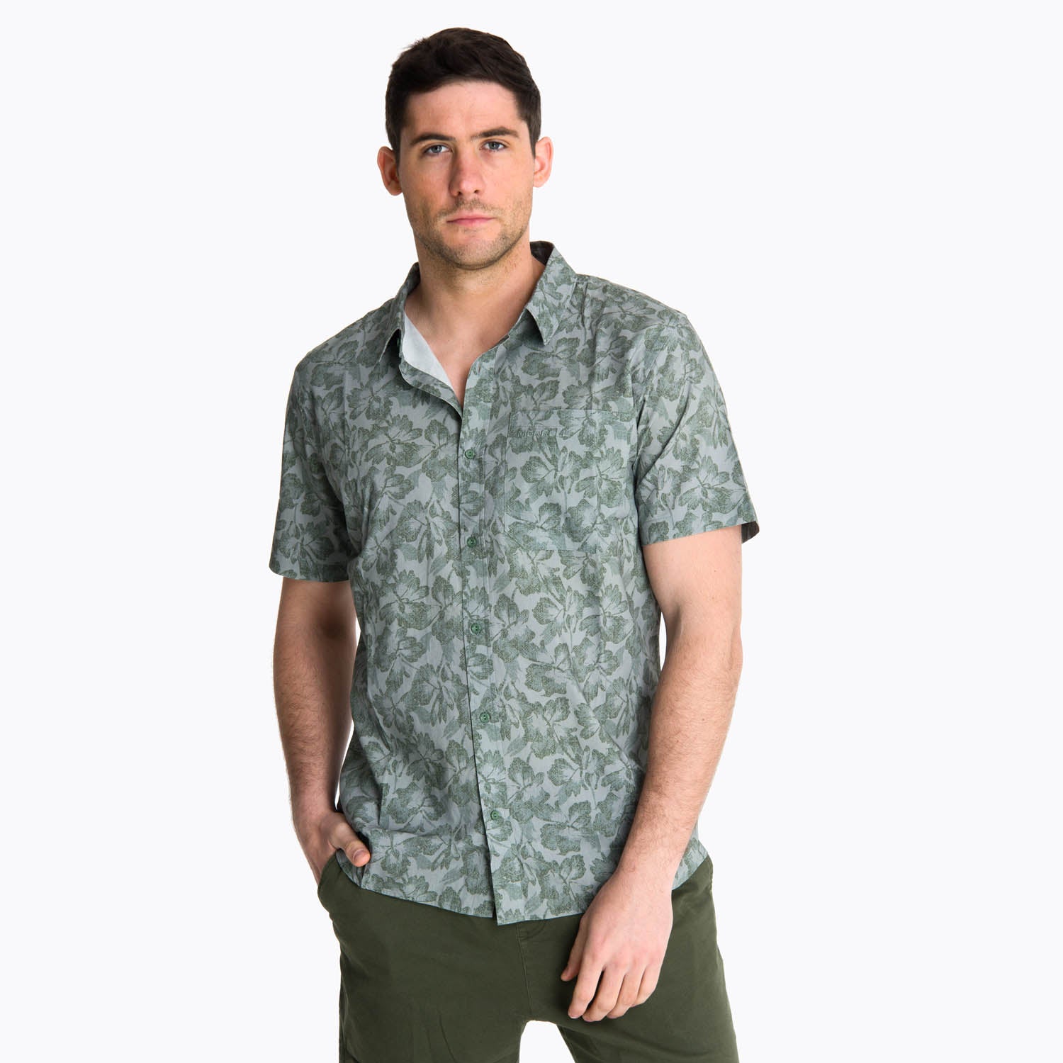 Camisa Manga Corta Hombre Bluff Verde Merrell